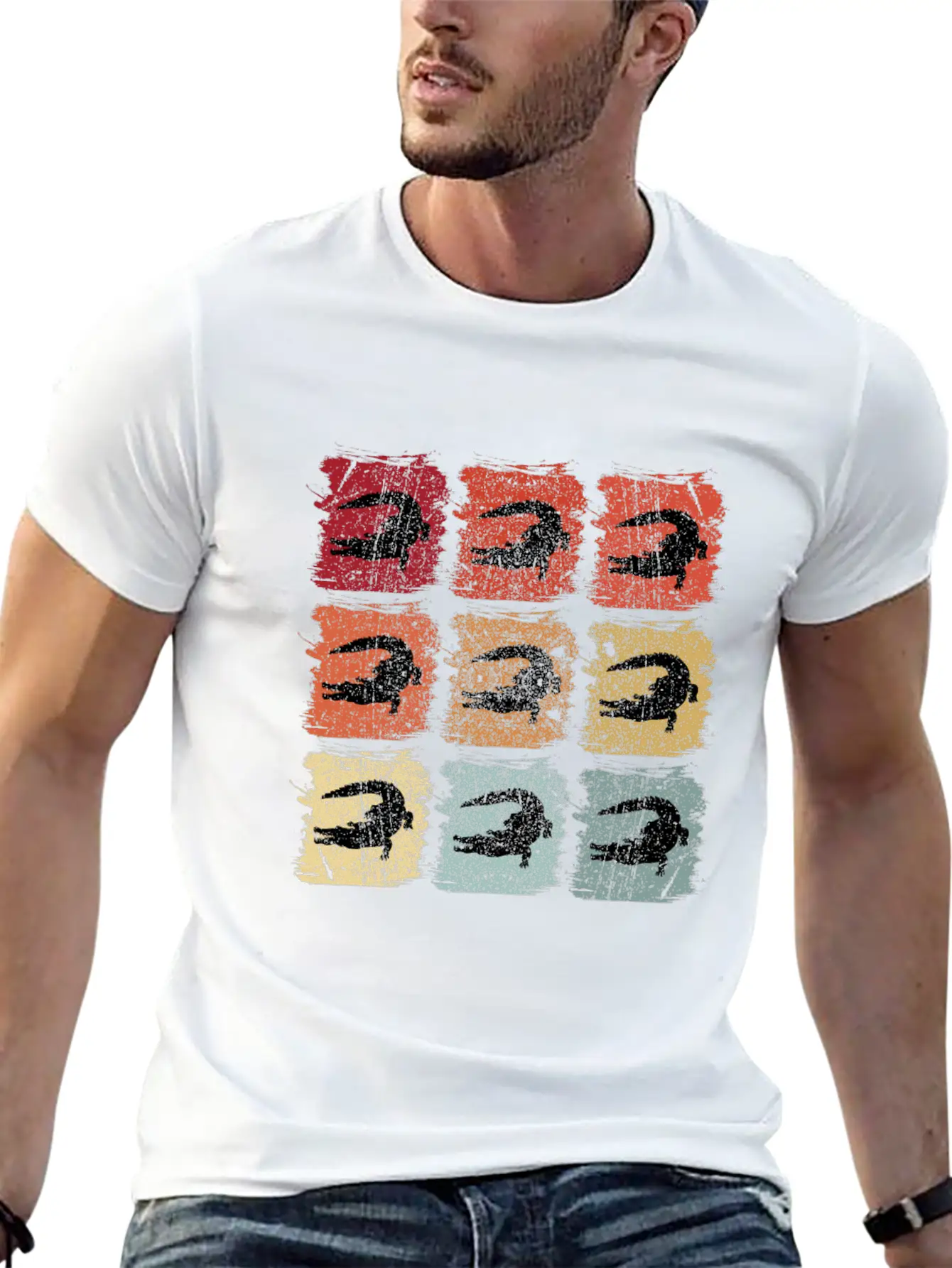 Retro Pop Art Alligator Crocodile Lightweight Cotton T-Shirt – Daily Comfort Graphic Shirt