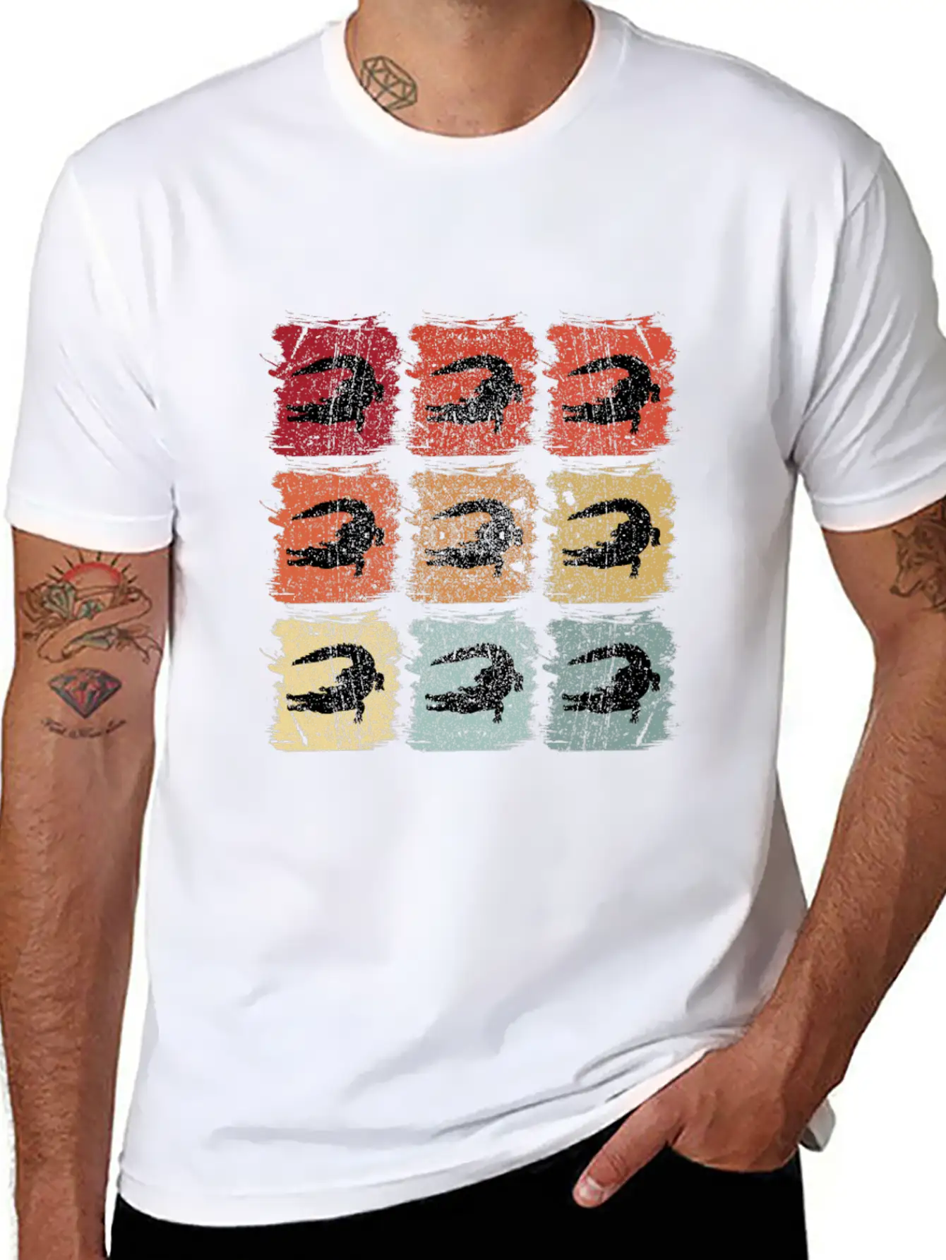 Retro Pop Art Alligator Crocodile Lightweight Cotton T-Shirt – Daily Comfort Graphic Shirt