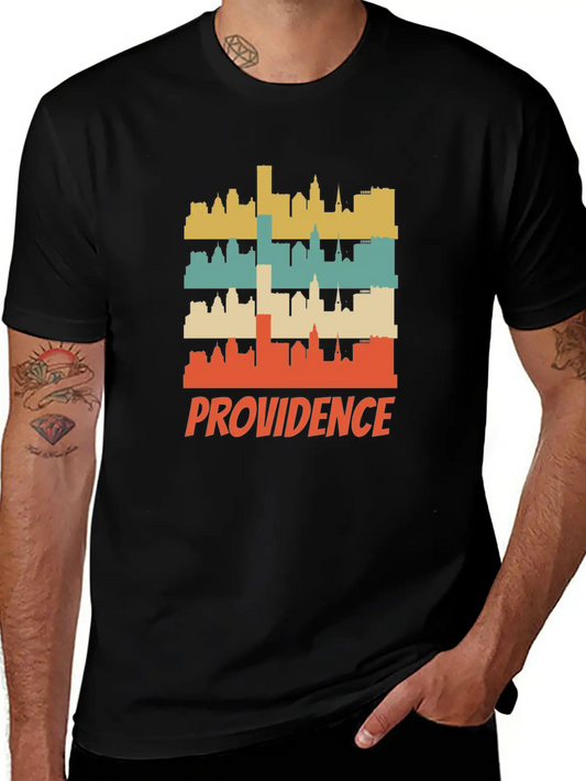 Retro Providence RI Skyline Pop Art Basic Graphic T-Shirt – Daily Comfort In Soft Cotton