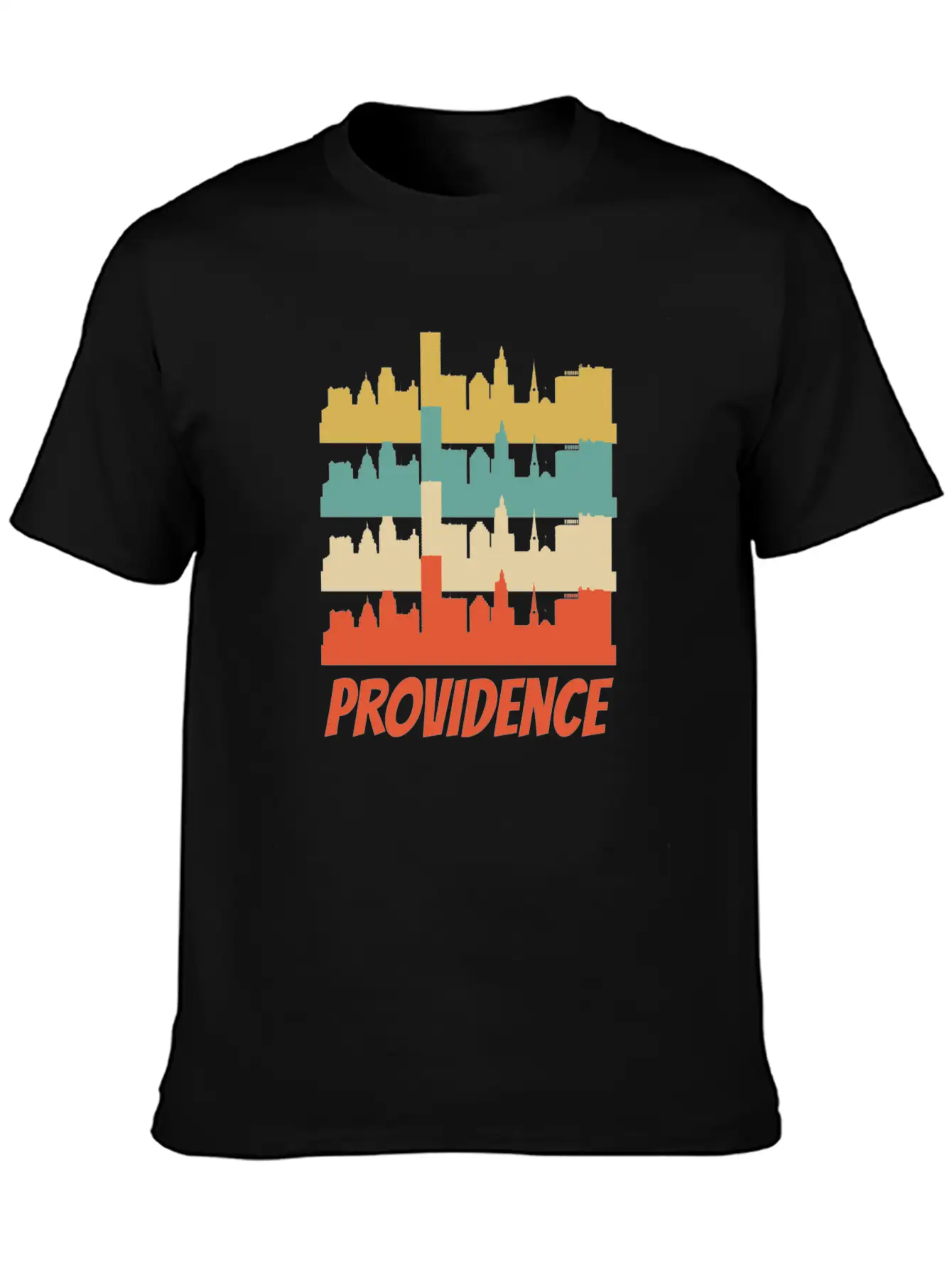 Retro Providence RI Skyline Pop Art Basic Graphic T-Shirt – Daily Comfort In Soft Cotton