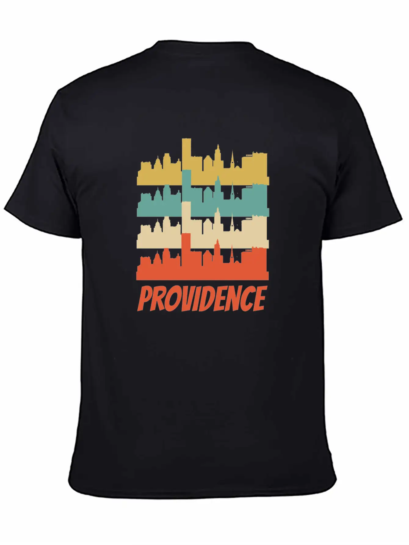Retro Providence RI Skyline Pop Art Basic Graphic T-Shirt – Daily Comfort In Soft Cotton