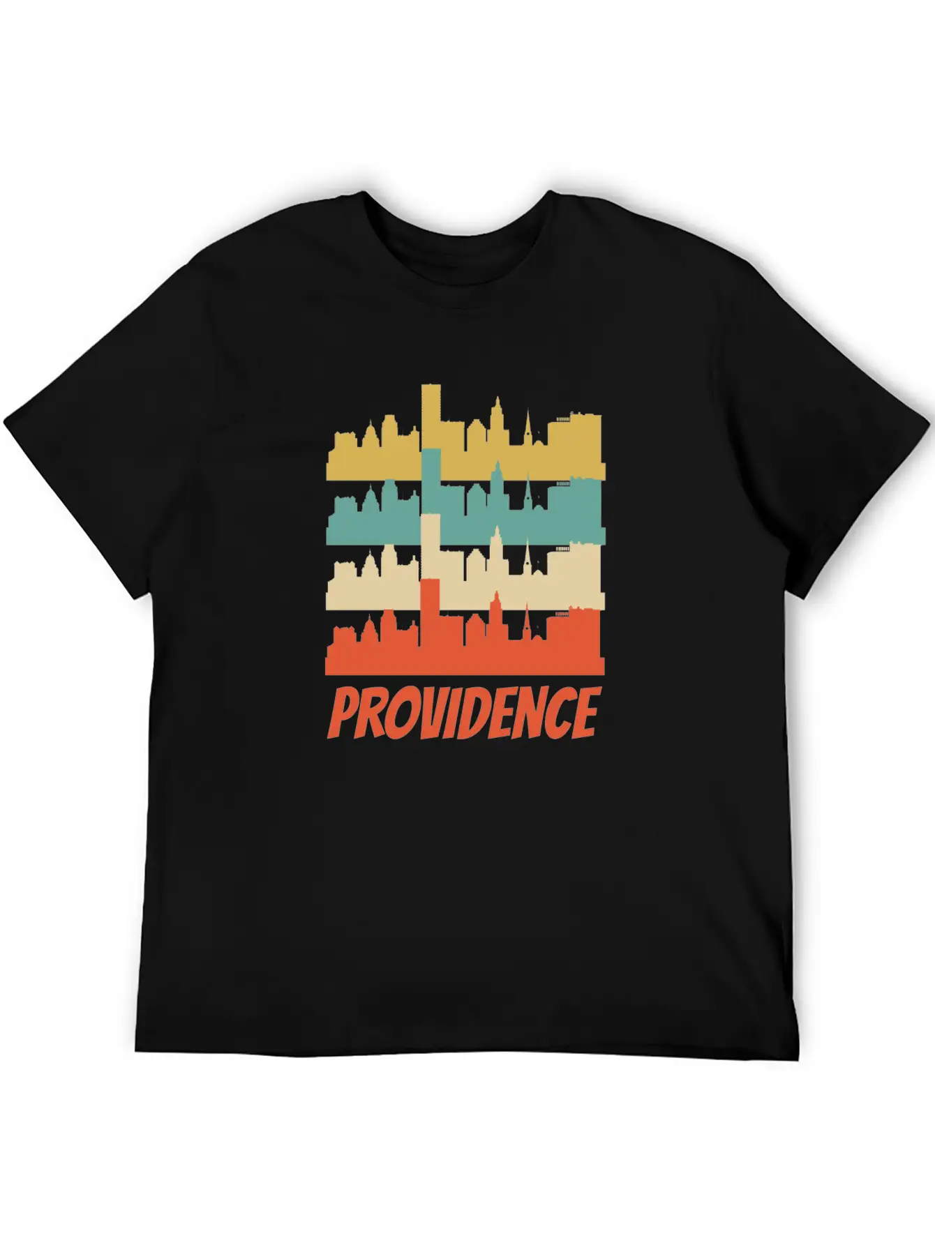 Retro Providence RI Skyline Pop Art Basic Graphic T-Shirt – Daily Comfort In Soft Cotton