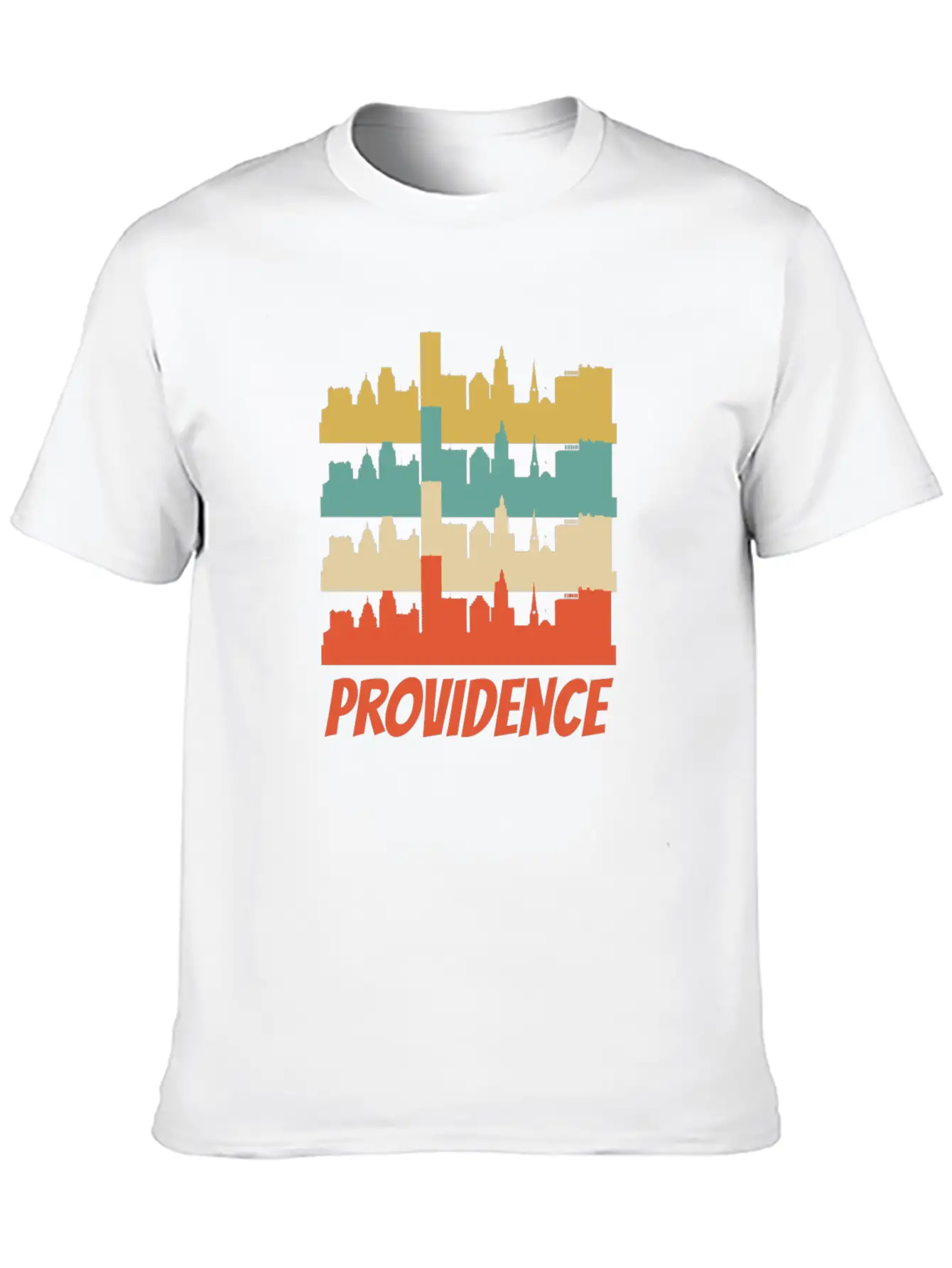 Retro Providence RI Skyline Pop Art Basic Graphic T-Shirt – Daily Comfort In Soft Cotton