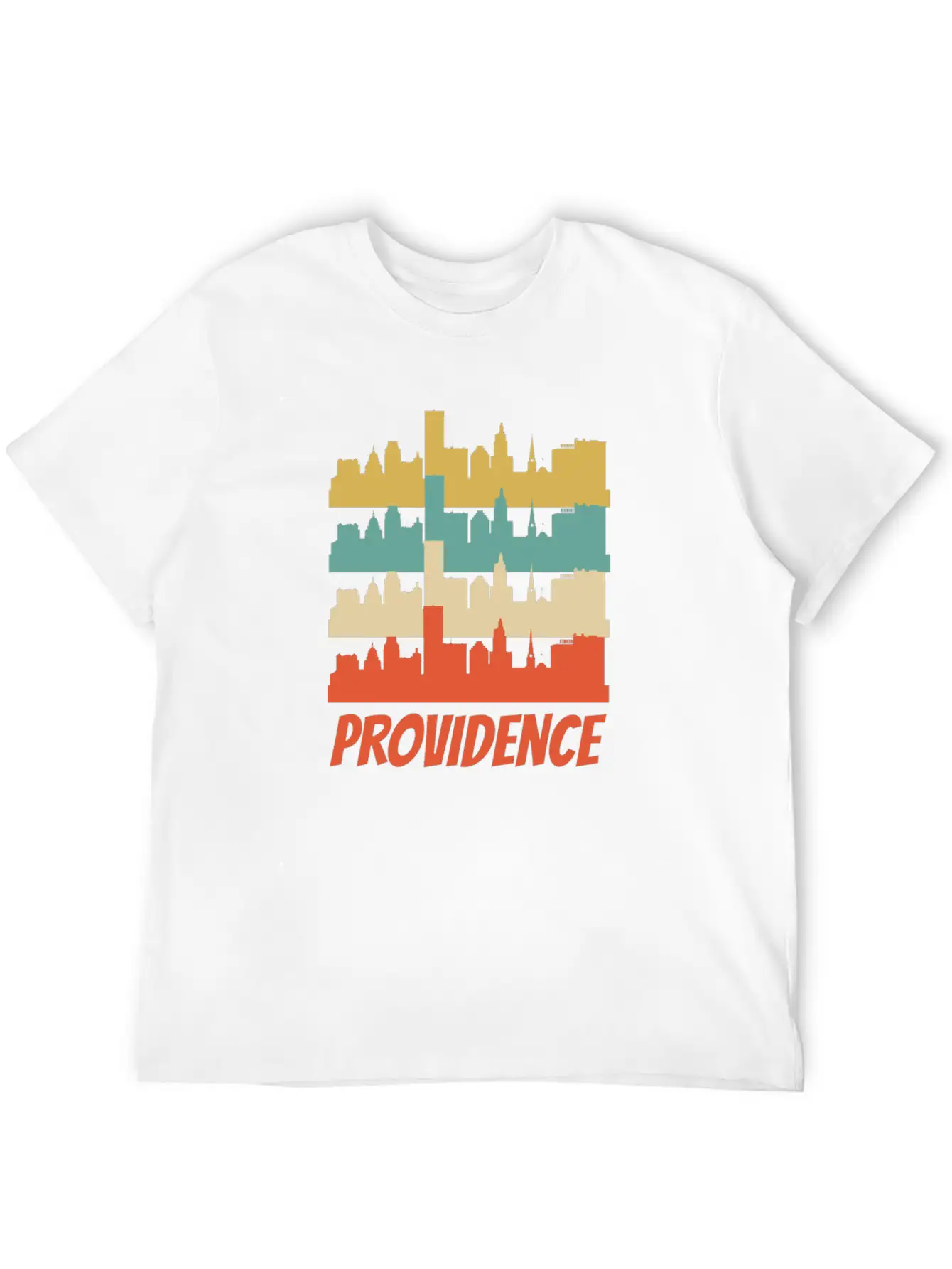 Retro Providence RI Skyline Pop Art Basic Graphic T-Shirt – Daily Comfort In Soft Cotton
