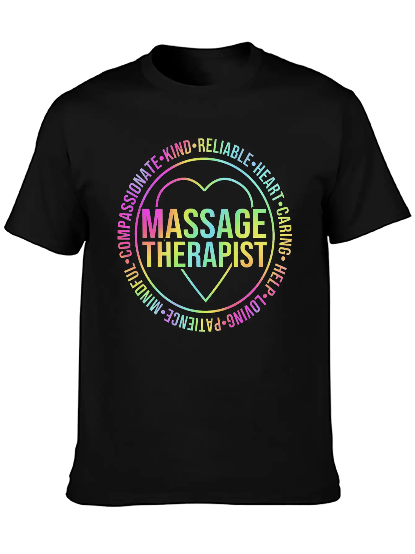 Retro Rainbow Massage Lovers Massage Therapist Essential Cotton Tee For Daily Outfits – Unisex Style