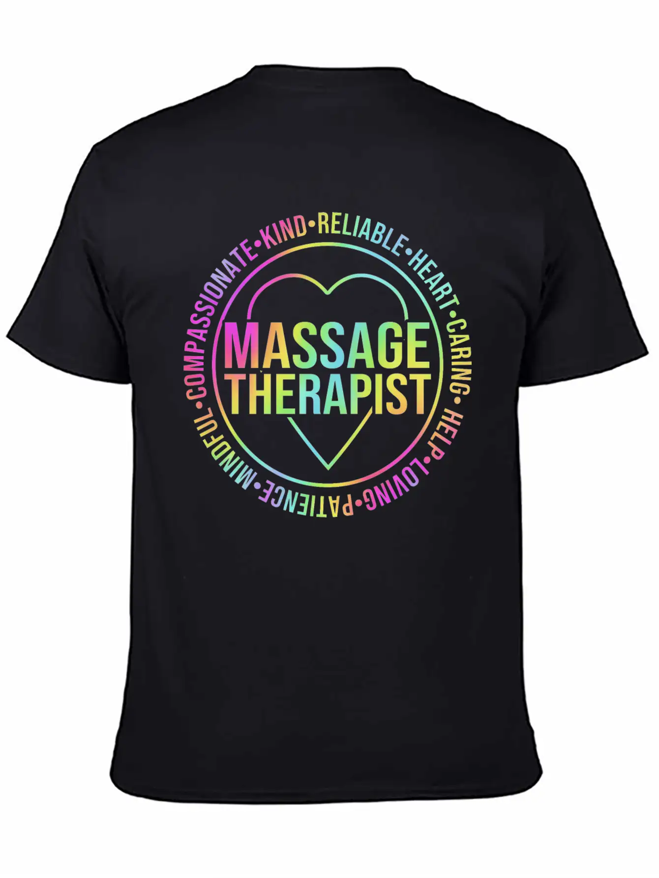 Retro Rainbow Massage Lovers Massage Therapist Modern Fit Casual T-Shirt – Clean And Versatile Design