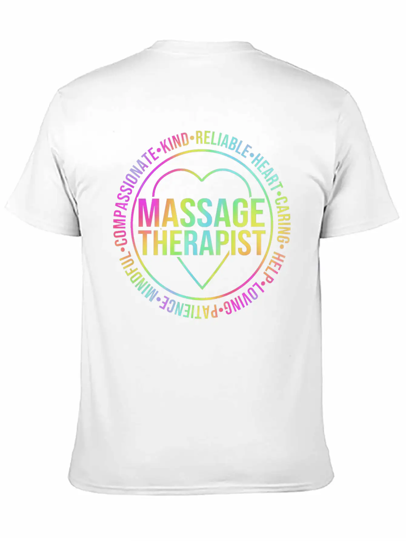 Retro Rainbow Massage Lovers Massage Therapist Modern Fit Casual T-Shirt – Clean And Versatile Design