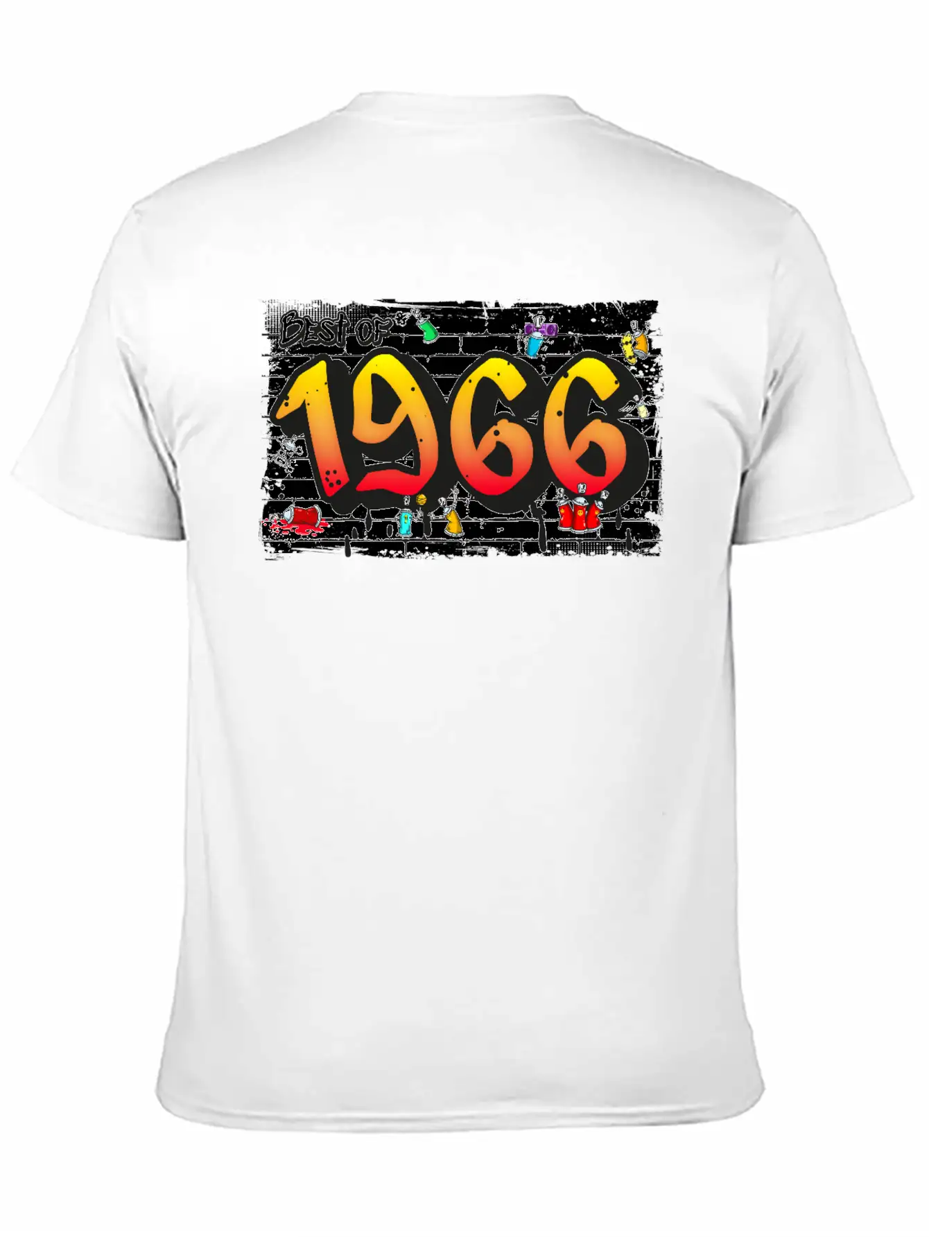 Retro Rebel 1966 Graffiti – 59 Years Of Urban Unisex Casual T-Shirt – Clean Design For Daily Comfort