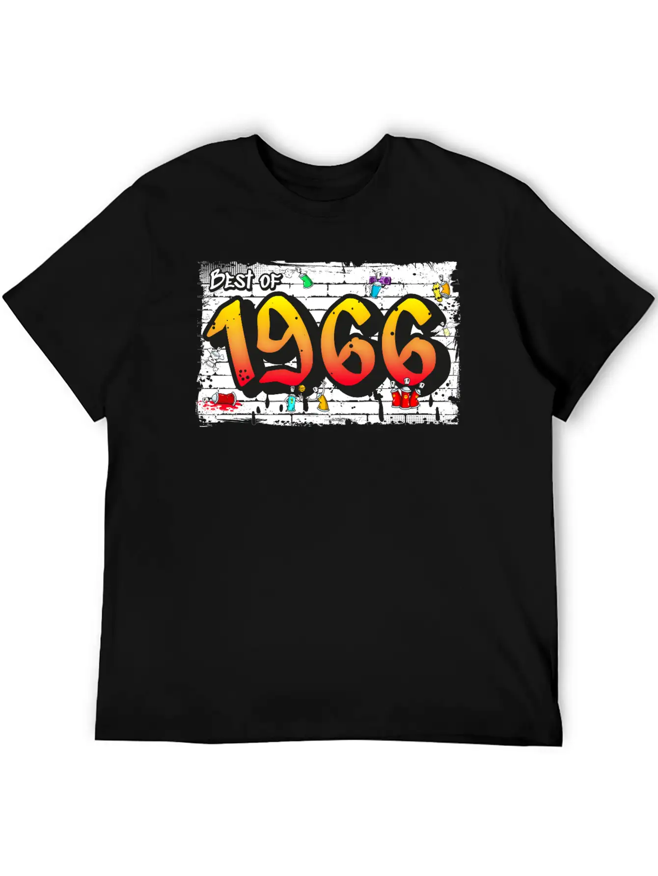 Retro Rebel 1966 Graffiti – 59 Years Of Urban Unisex Casual T-Shirt – Clean Design For Daily Comfort