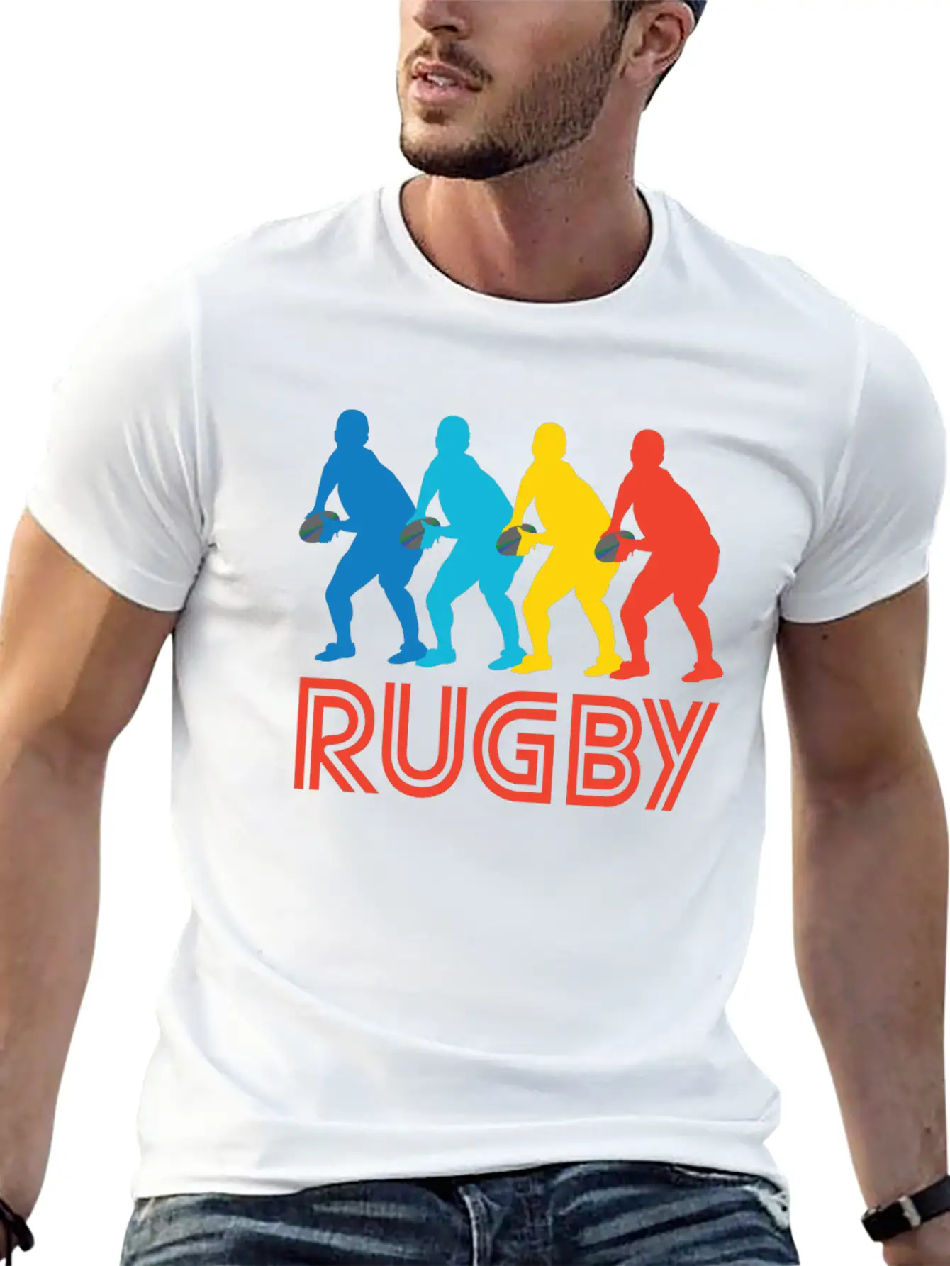 Retro Rugby Pop Art Unisex Casual T-Shirt ��� Clean Design For Daily Comfort