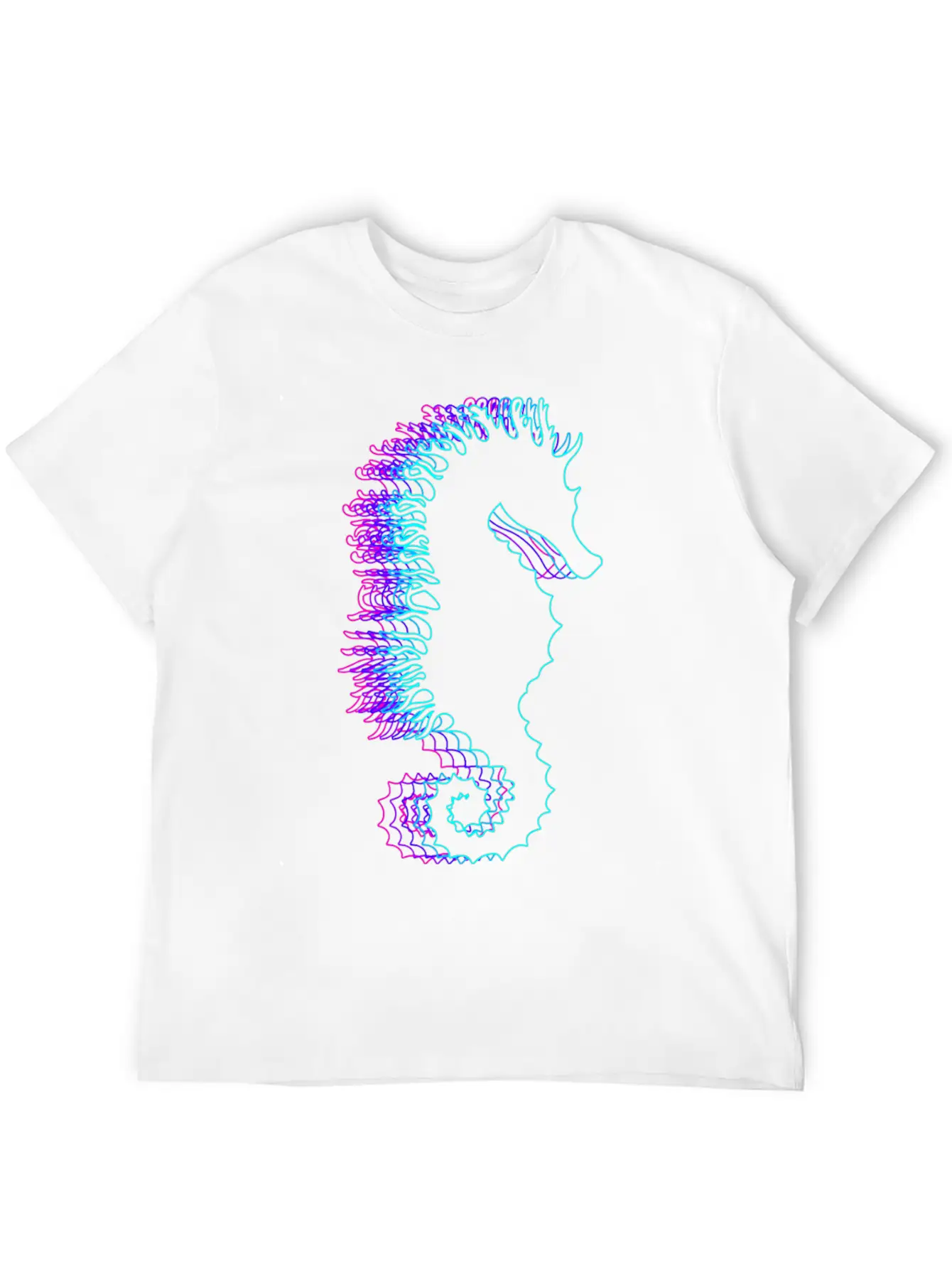Retro Seahorse Sea Fish Vaporwave Lightweight Cotton T-Shirt – Daily Comfort Graphic Shirt