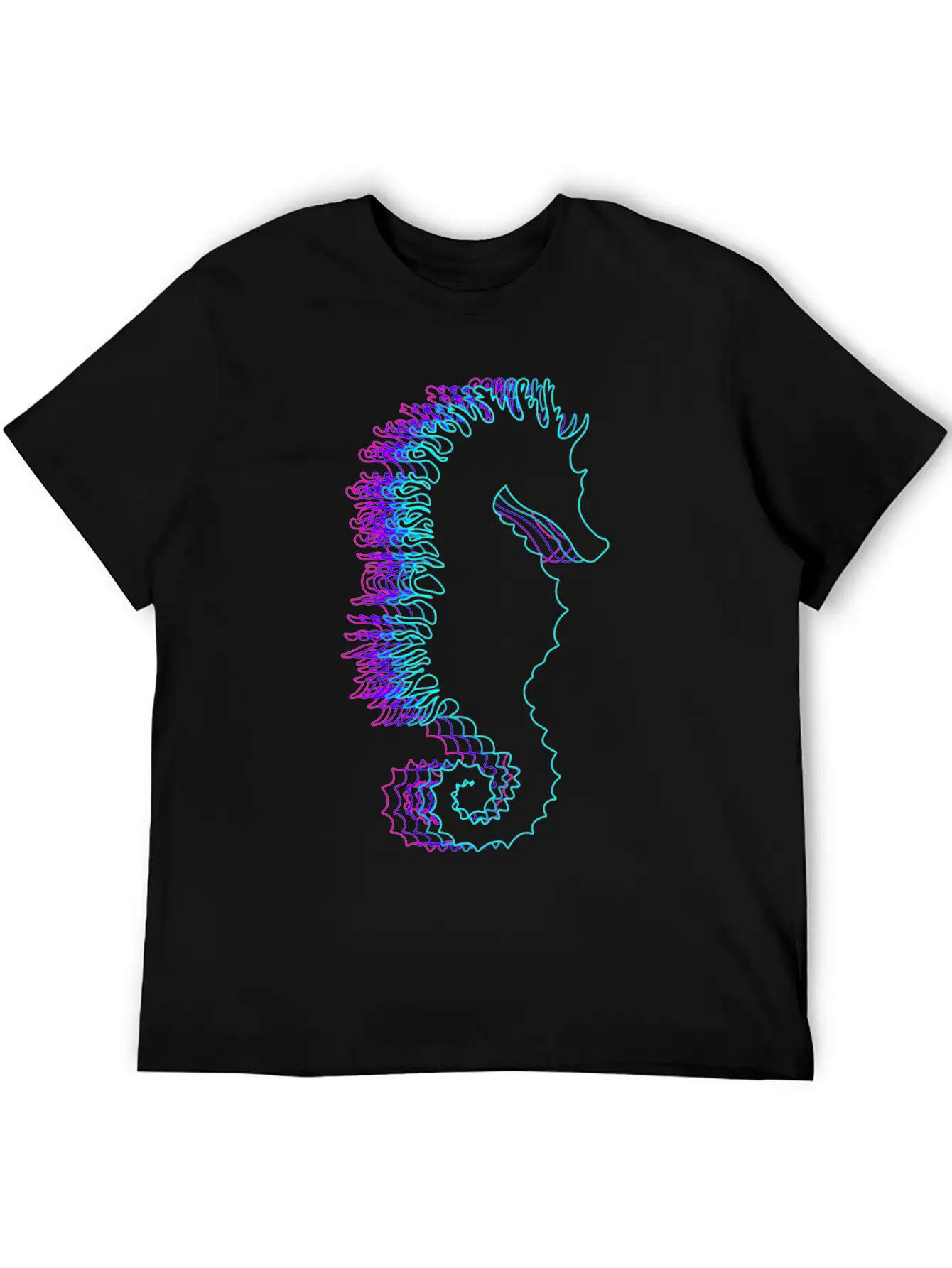 Retro Seahorse Sea Fish Vaporwave Lightweight Cotton T-Shirt – Daily Comfort Graphic Shirt
