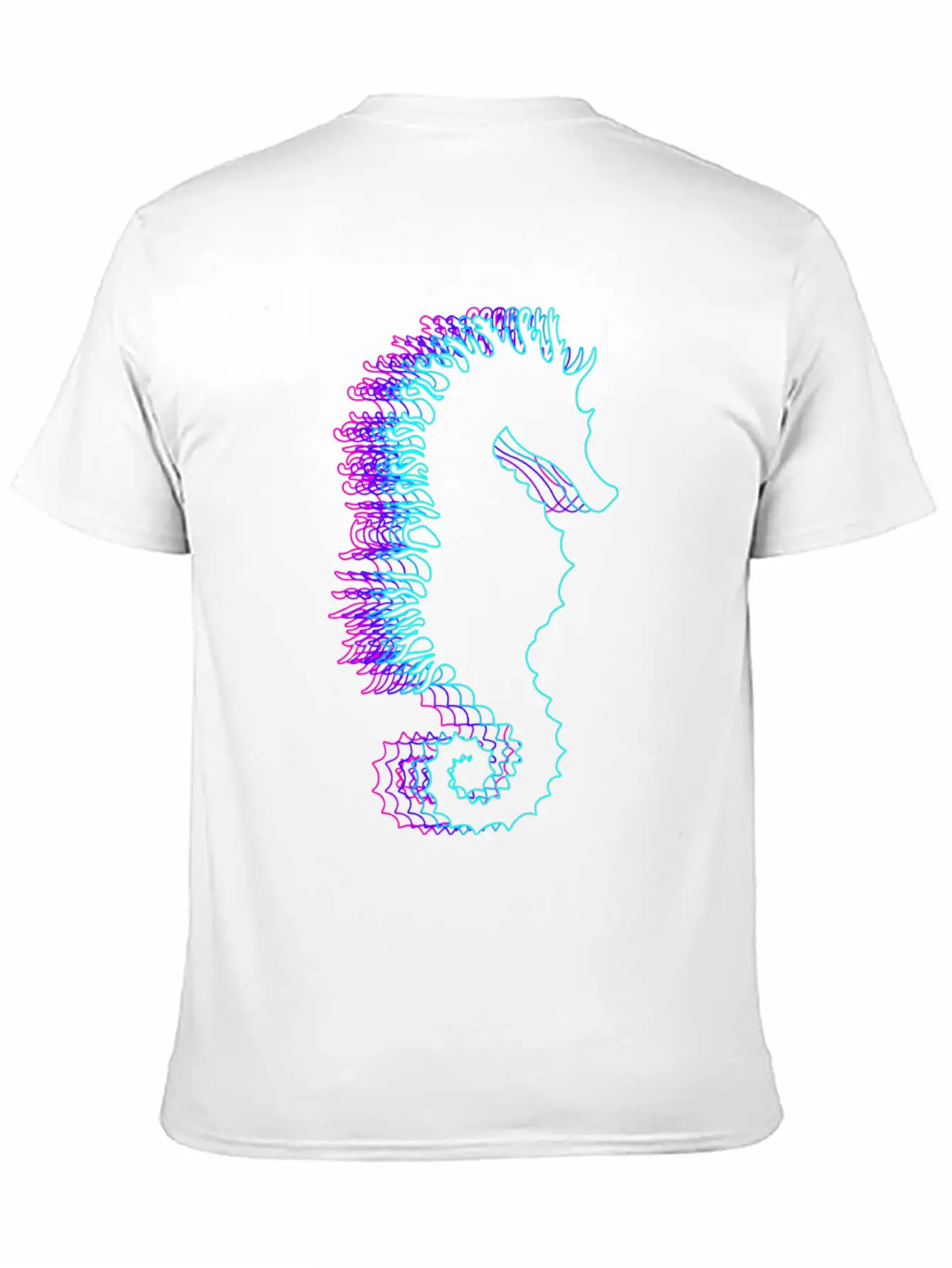 Retro Seahorse Sea Fish Vaporwave Lightweight Cotton T-Shirt – Daily Comfort Graphic Shirt
