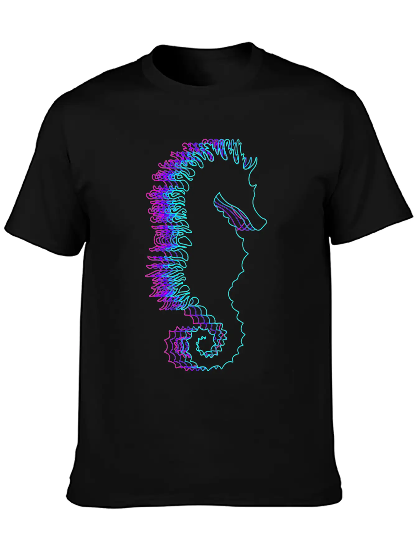 Retro Seahorse Sea Fish Vaporwave Lightweight Cotton T-Shirt – Daily Comfort Graphic Shirt