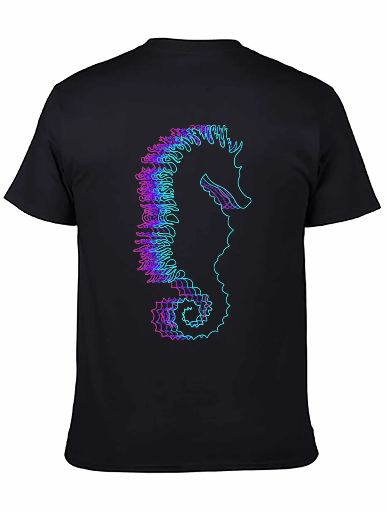 Retro Seahorse Sea Fish Vaporwave Lightweight Cotton T-Shirt – Daily Comfort Graphic Shirt
