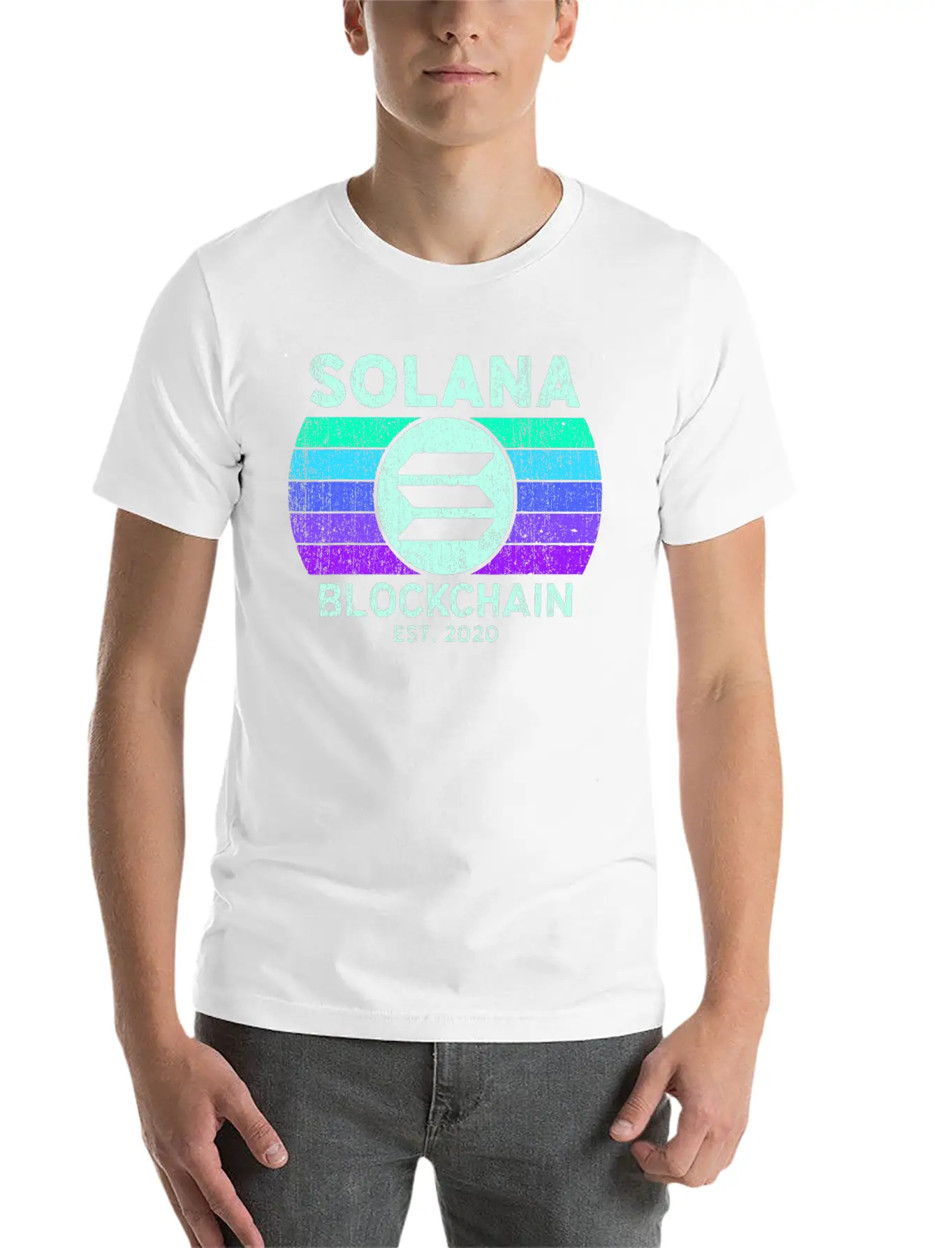 Retro Solana SOL Coin Decentralized Application Lightweight Cotton T-Shirt – Daily Comfort Graphic Shirt