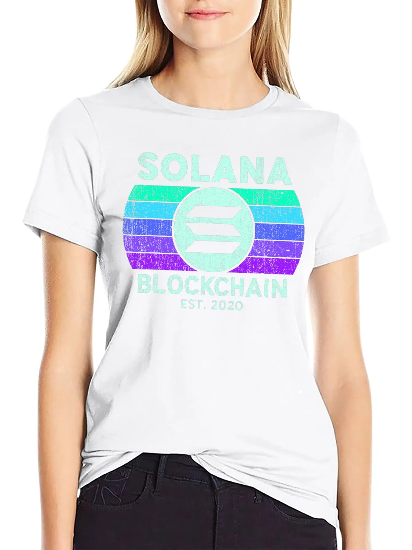 Retro Solana SOL Coin Decentralized Application Lightweight Cotton T-Shirt – Daily Comfort Graphic Shirt