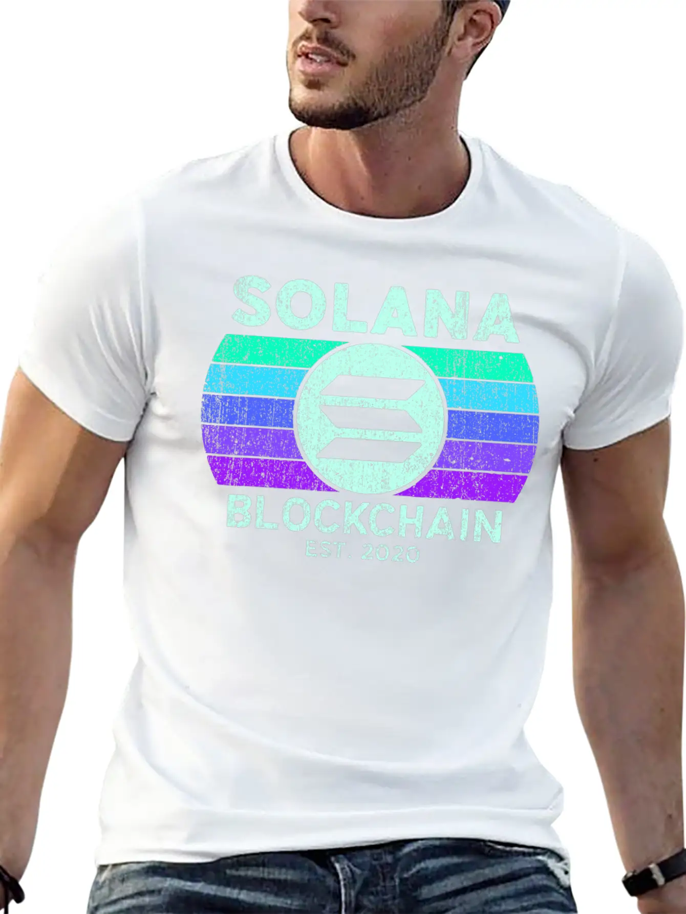 Retro Solana SOL Coin Decentralized Application Lightweight Cotton T-Shirt – Daily Comfort Graphic Shirt