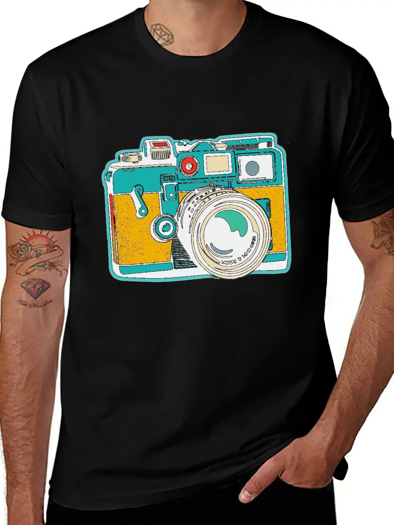 Retro Style Camera Basic Graphic T-Shirt – Daily Comfort In Soft Cotton