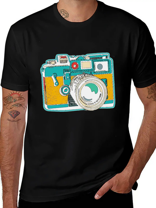 Retro Style Camera Basic Graphic T-Shirt – Daily Comfort In Soft Cotton
