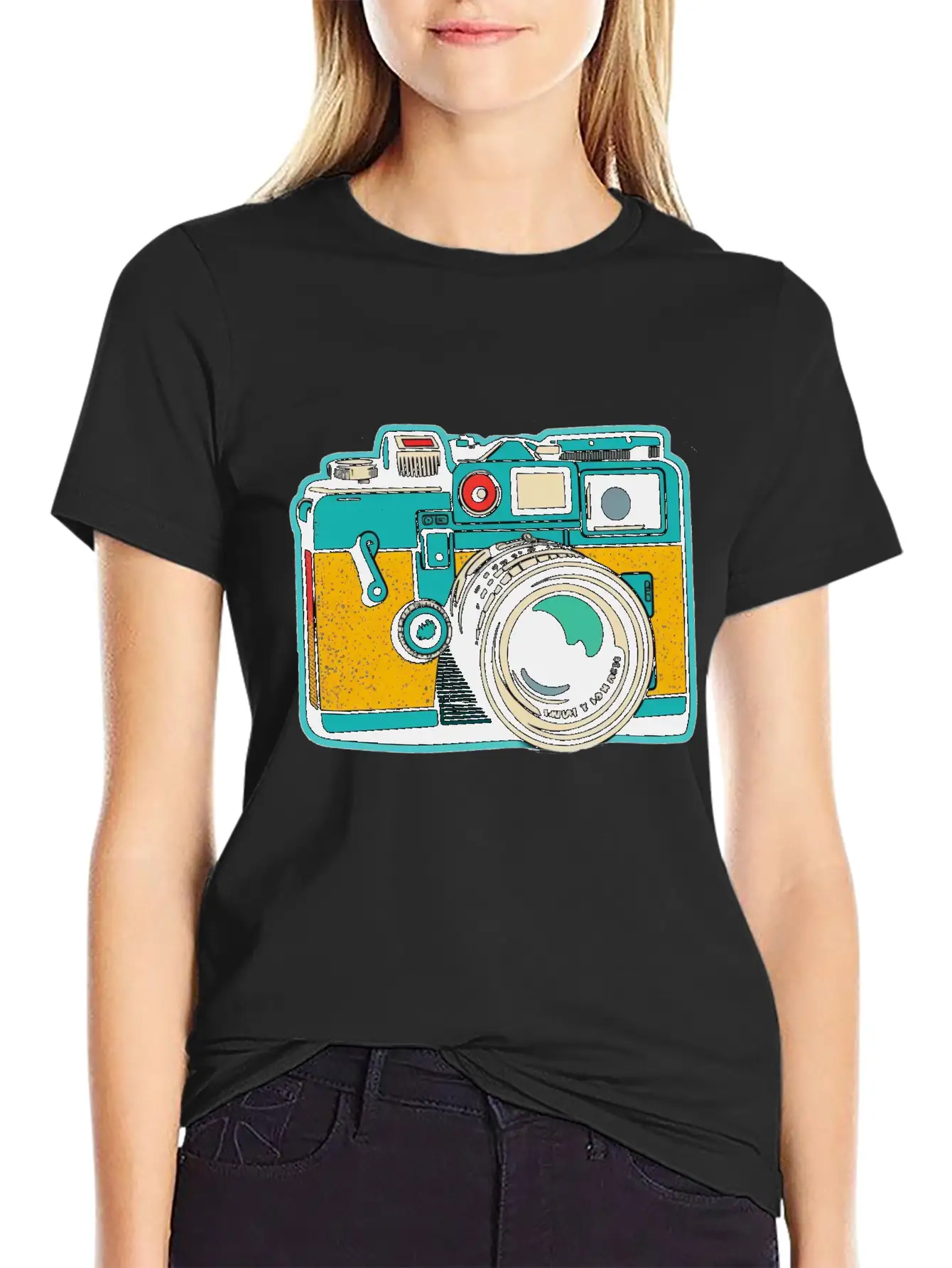 Retro Style Camera Basic Graphic T-Shirt – Daily Comfort In Soft Cotton