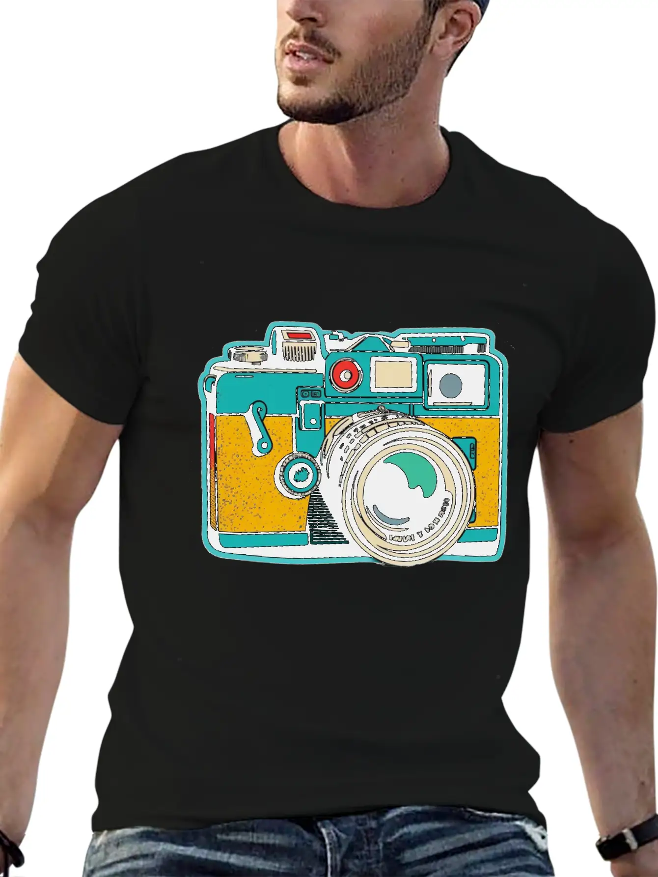 Retro Style Camera Basic Graphic T-Shirt – Daily Comfort In Soft Cotton