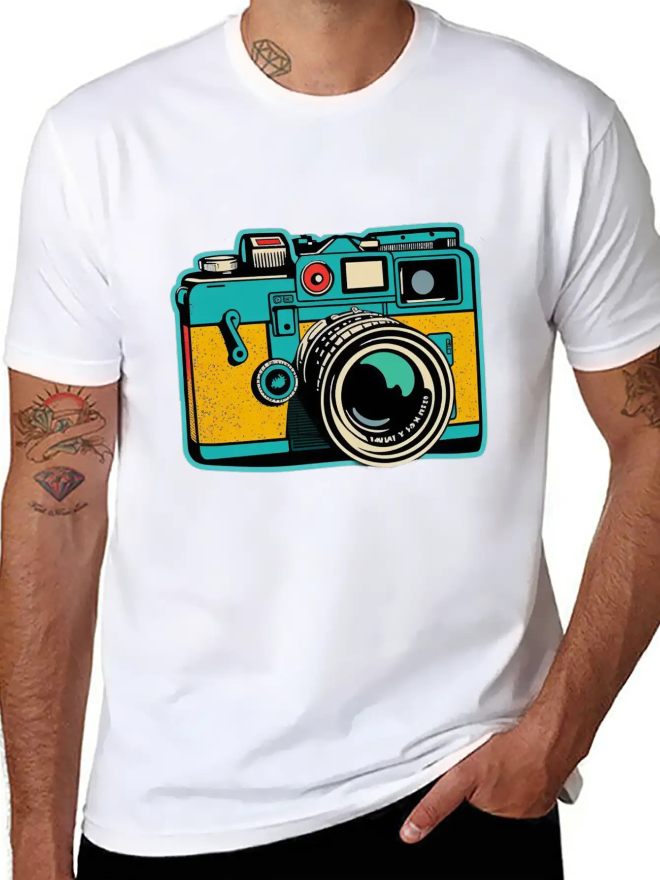 Retro Style Camera Basic Graphic T-Shirt – Daily Comfort In Soft Cotton