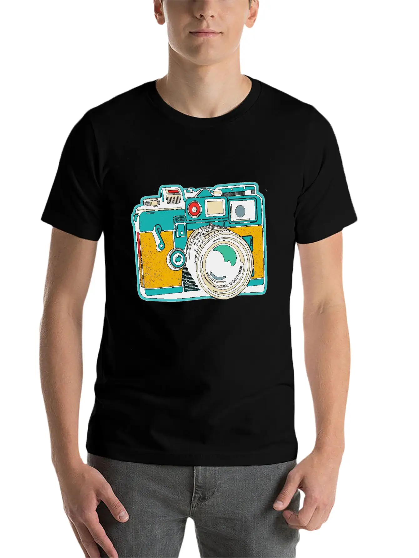 Retro Style Camera Basic Graphic T-Shirt – Daily Comfort In Soft Cotton