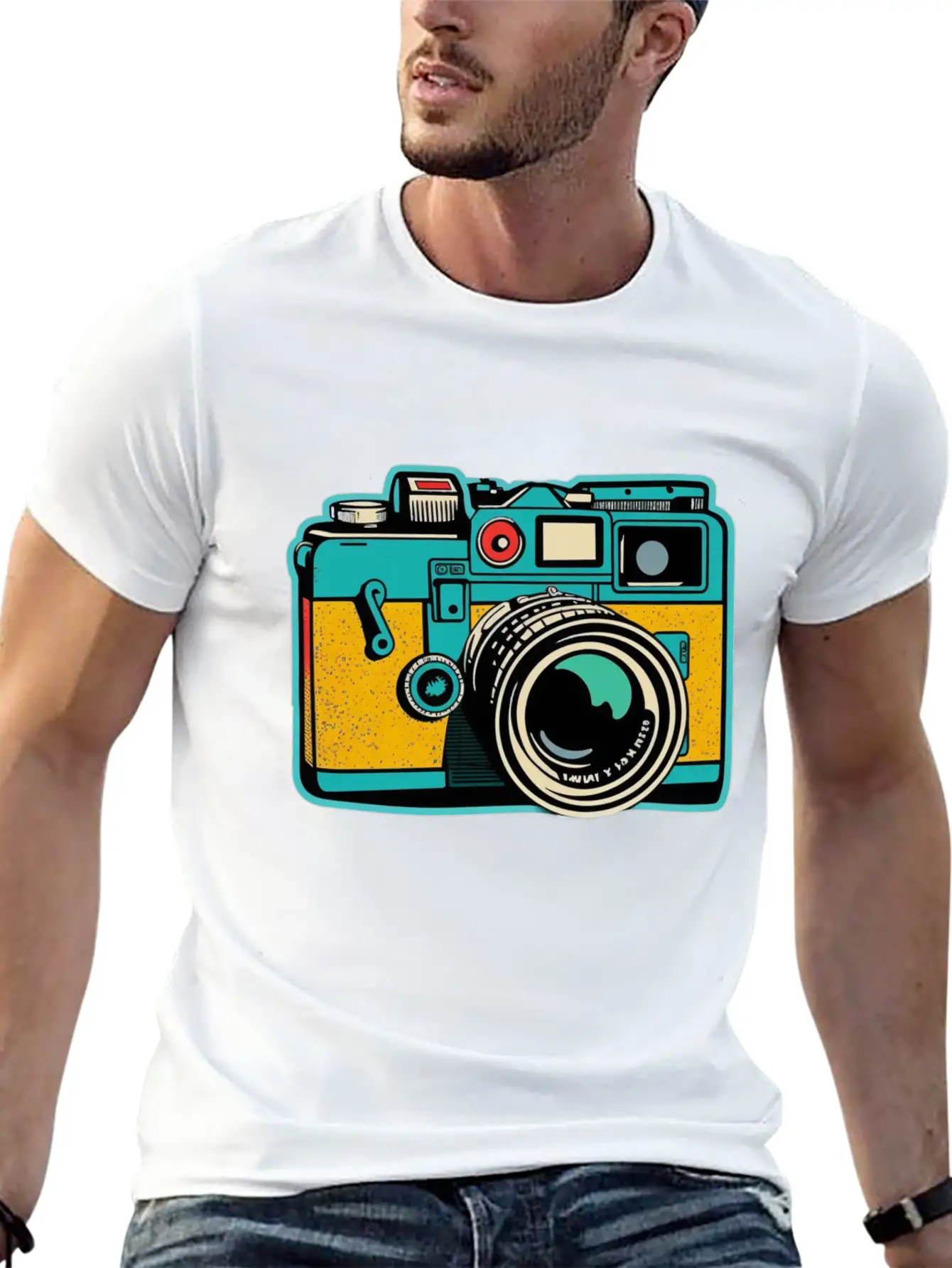 Retro Style Camera Basic Graphic T-Shirt – Daily Comfort In Soft Cotton