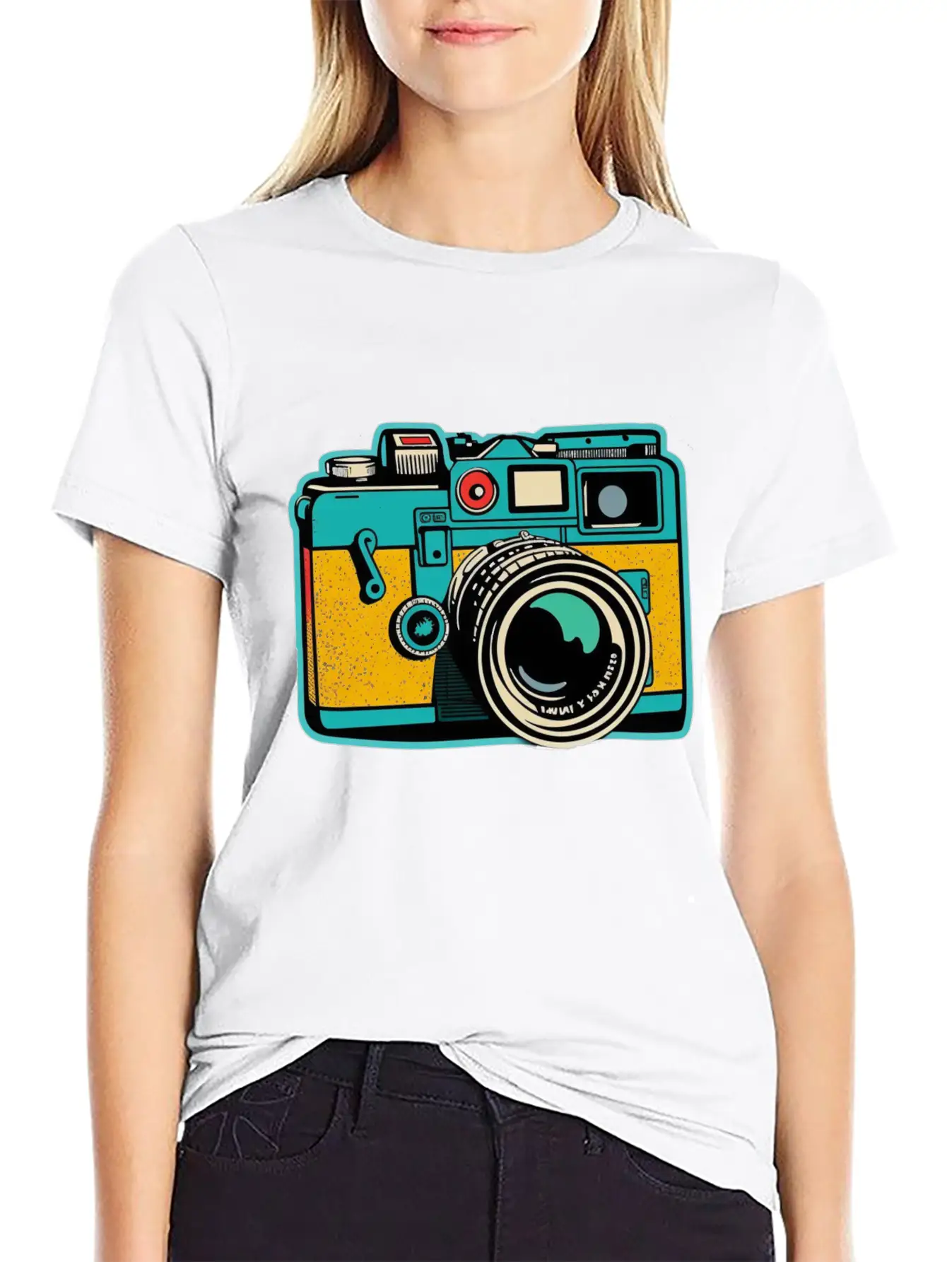 Retro Style Camera Basic Graphic T-Shirt – Daily Comfort In Soft Cotton
