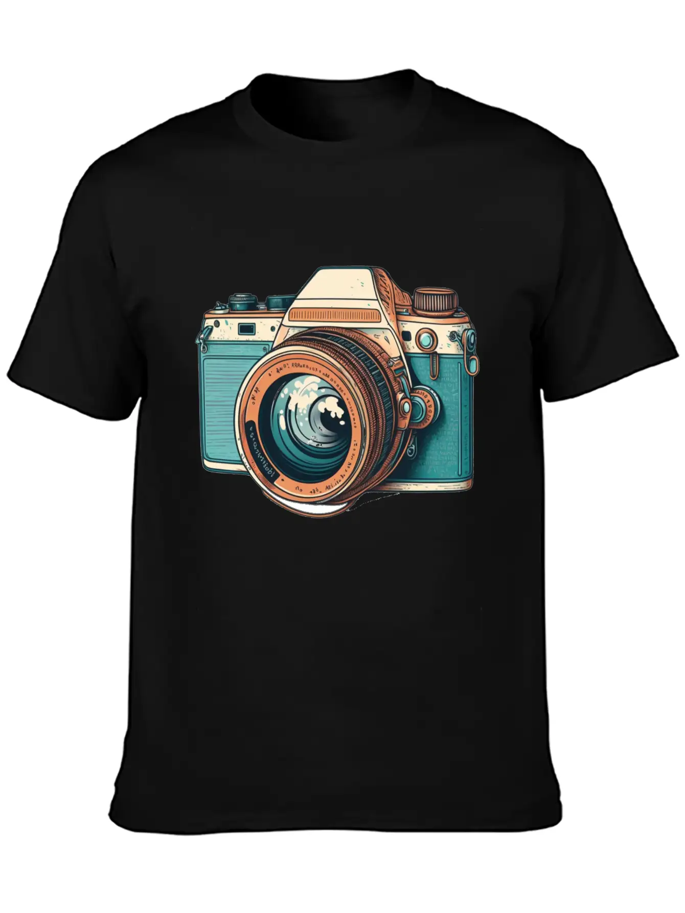 Retro Style Camera Lightweight Cotton T-Shirt – Daily Comfort Graphic Shirt
