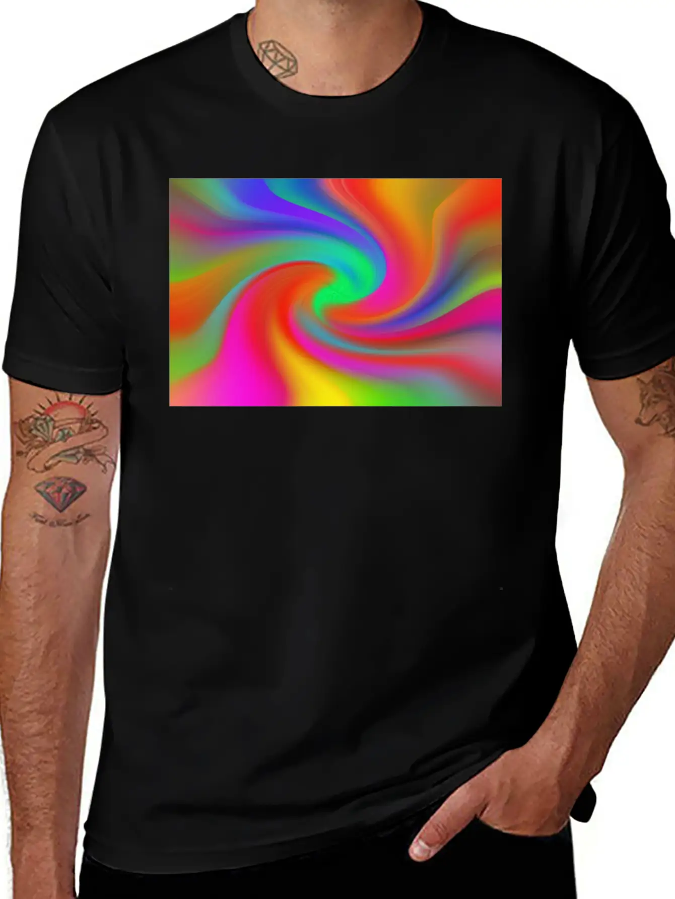 Retro Style Tie Dye Background Relaxed Everyday Tee – Lightweight And Durable Cotton