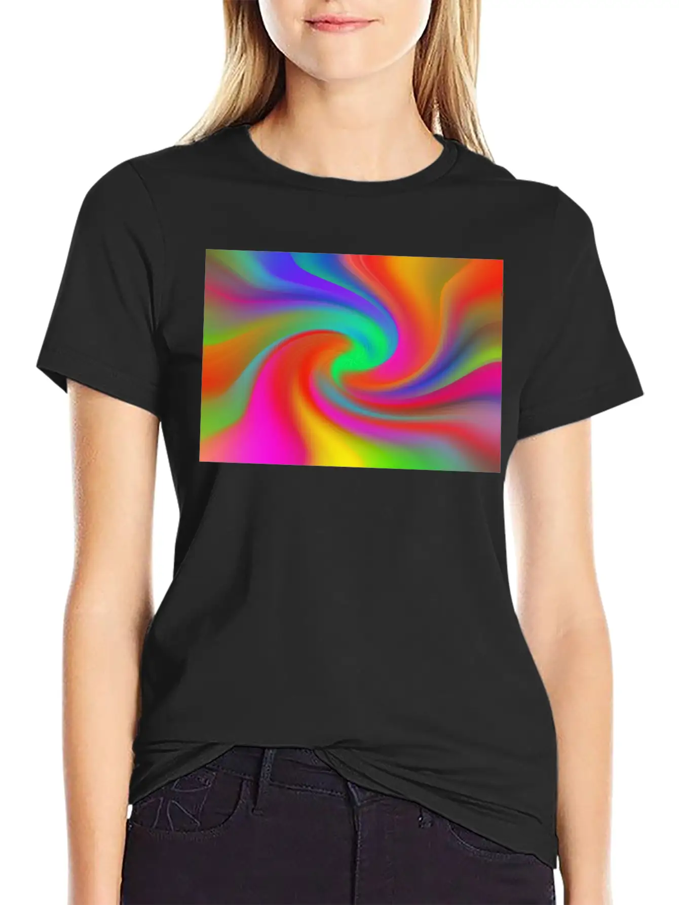 Retro Style Tie Dye Background Relaxed Everyday Tee – Lightweight And Durable Cotton