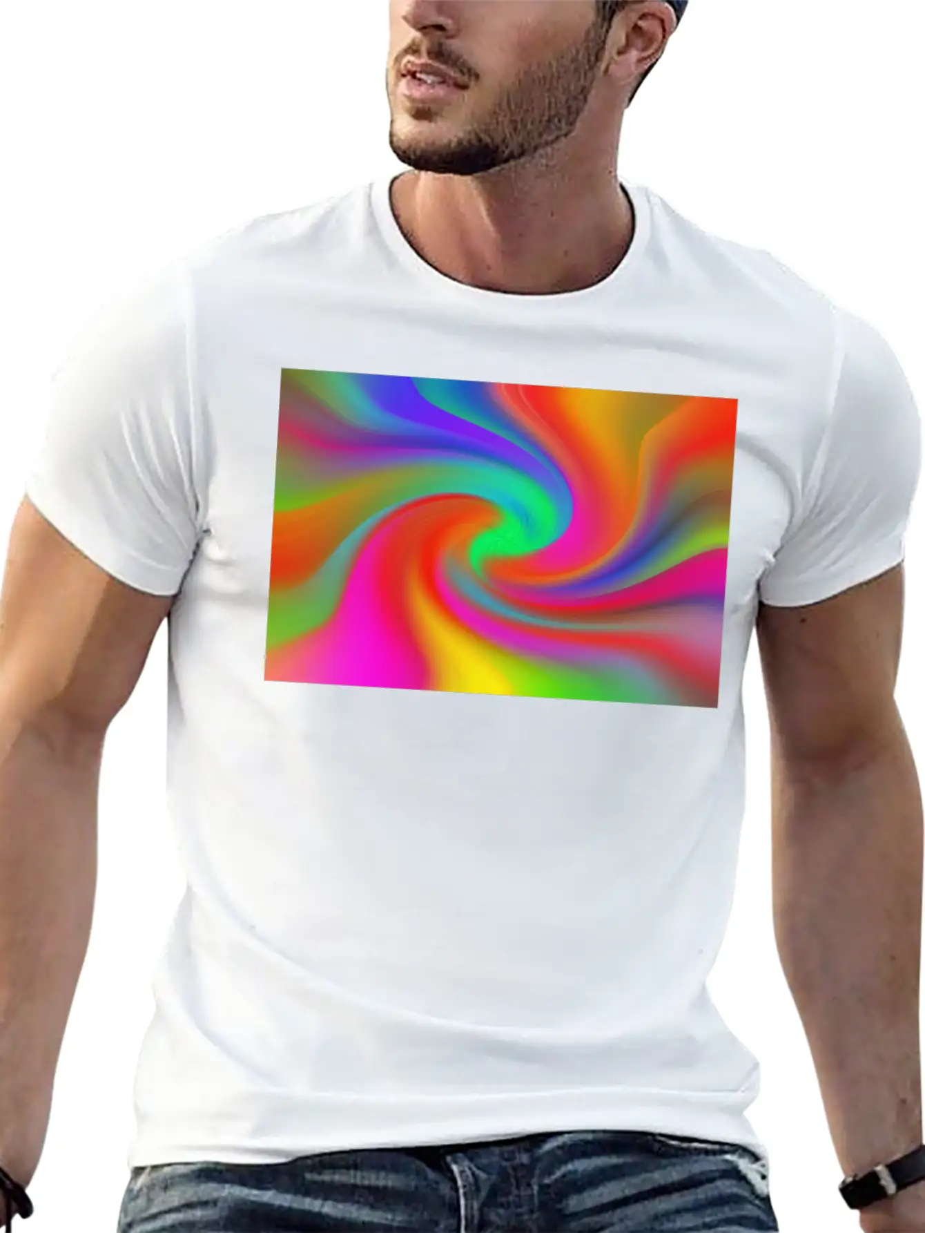 Retro Style Tie Dye Background Relaxed Everyday Tee – Lightweight And Durable Cotton