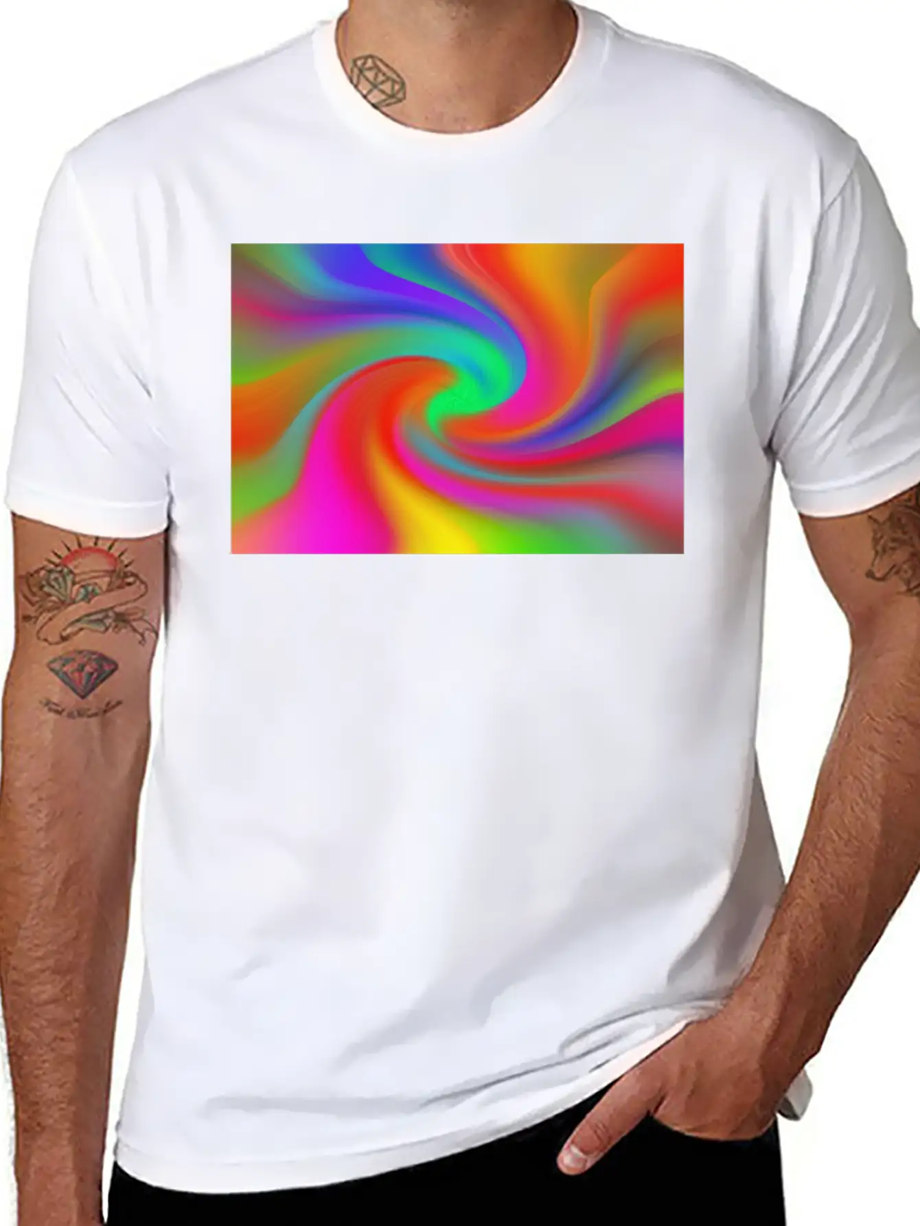 Retro Style Tie Dye Background Relaxed Everyday Tee – Lightweight And Durable Cotton