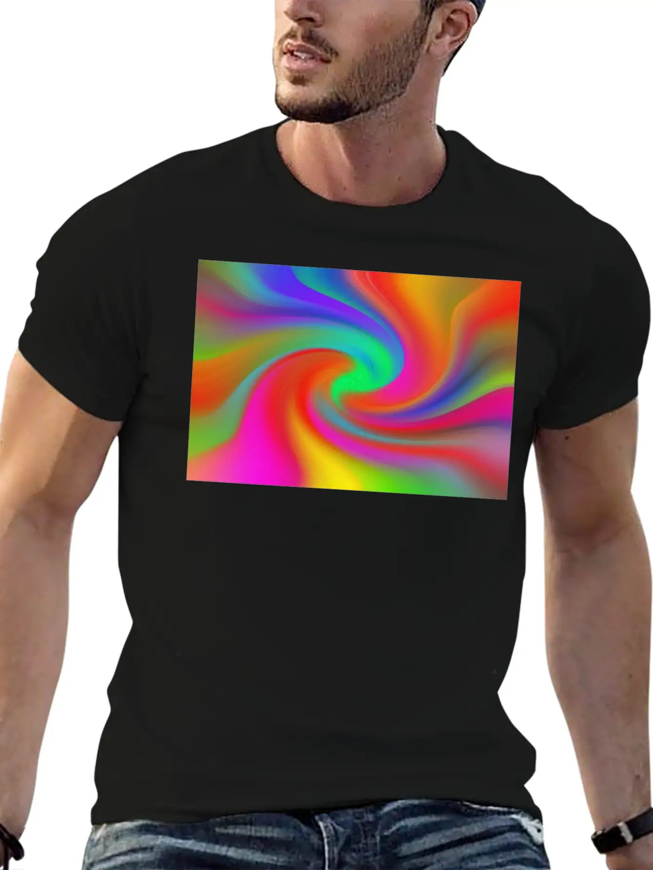 Retro Style Tie Dye Background Relaxed Everyday Tee – Lightweight And Durable Cotton
