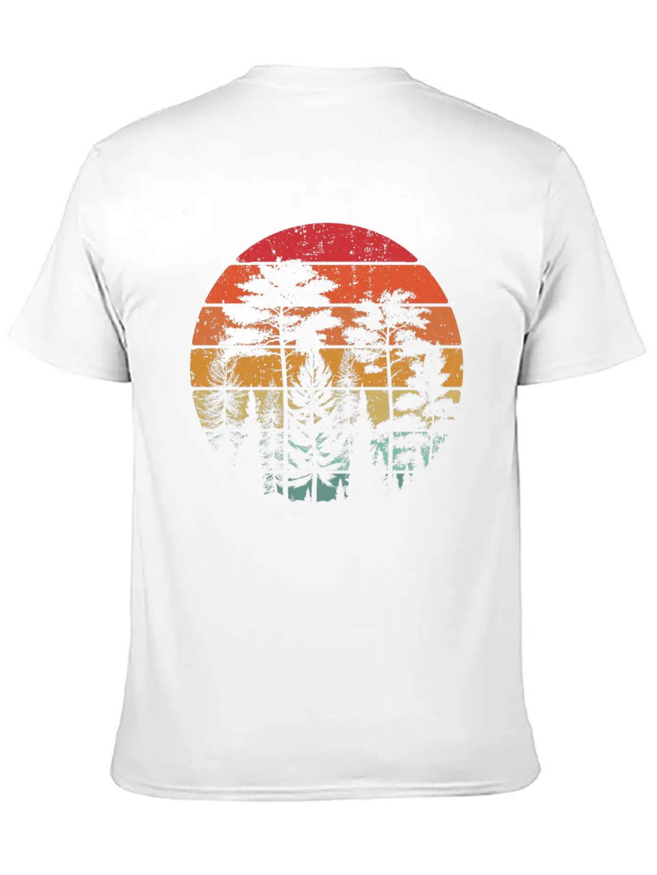 Retro Style Wildlife Trees Outdoors Nature Forest Stylish Everyday T-Shirt – Unisex Basic Cotton Tee