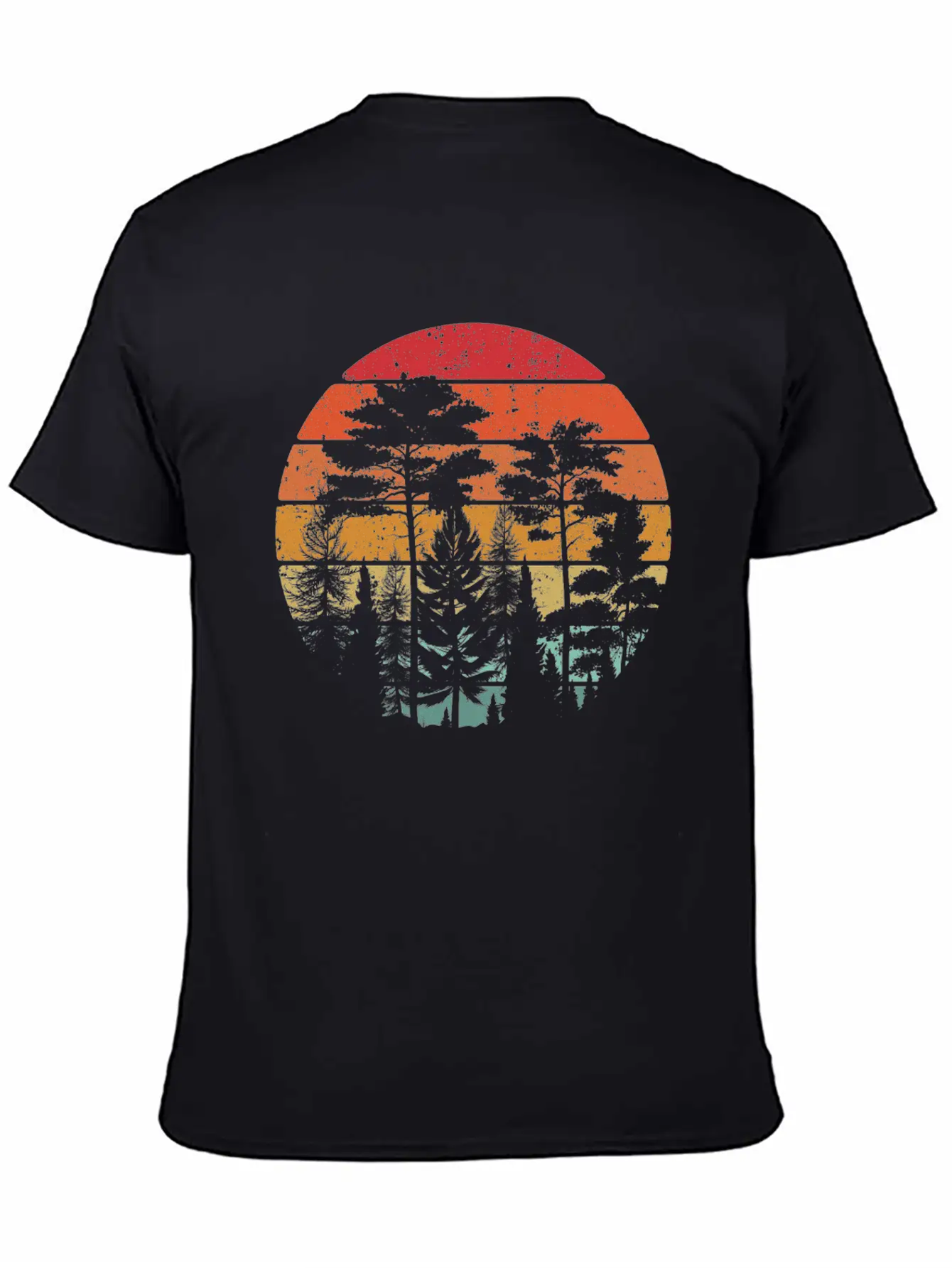 Retro Style Wildlife Trees Outdoors Nature Forest Stylish Everyday T-Shirt – Unisex Basic Cotton Tee