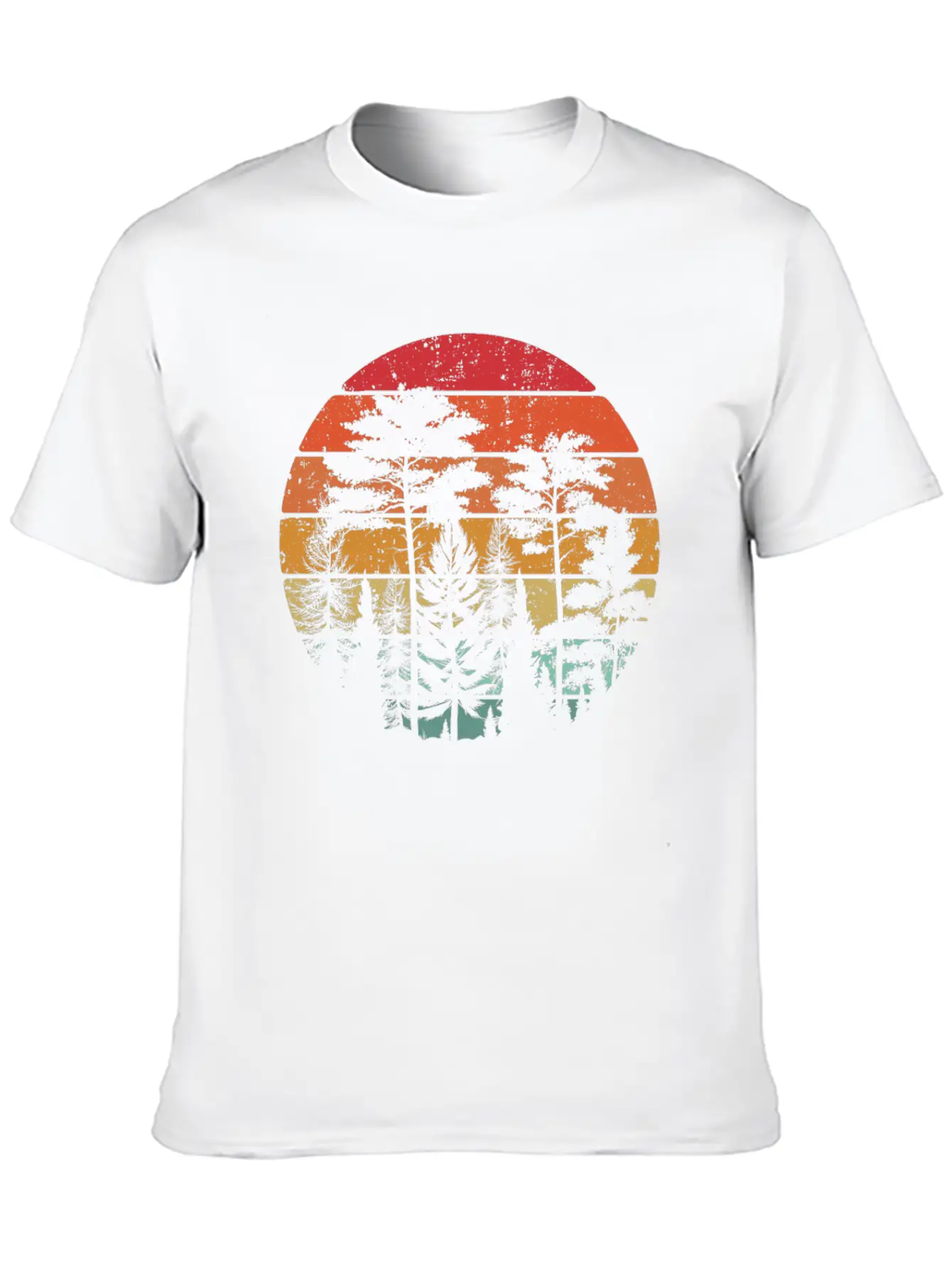 Retro Style Wildlife Trees Outdoors Nature Forest Stylish Everyday T-Shirt – Unisex Basic Cotton Tee