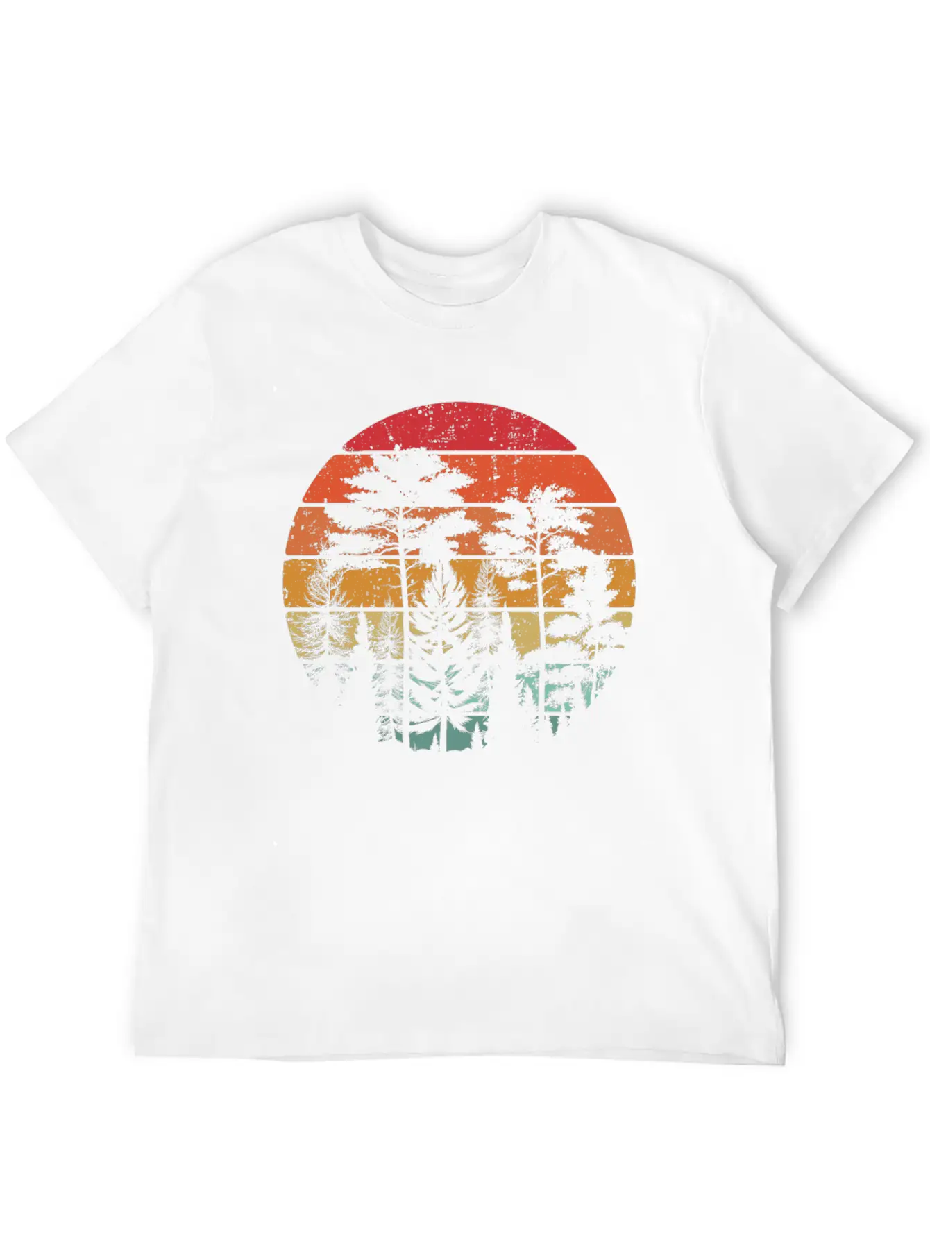 Retro Style Wildlife Trees Outdoors Nature Forest Stylish Everyday T-Shirt – Unisex Basic Cotton Tee