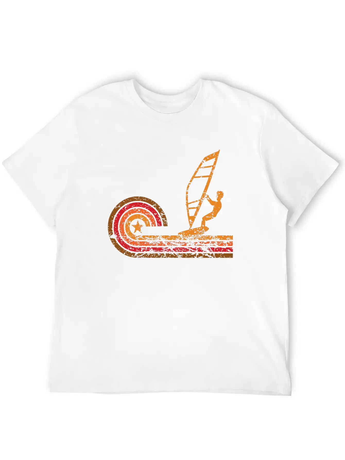 Retro Style Wind Surfer Vintage Wind Surfing Classic Fit Graphic Tee For Daily Comfort – Unisex Cotton Shirt