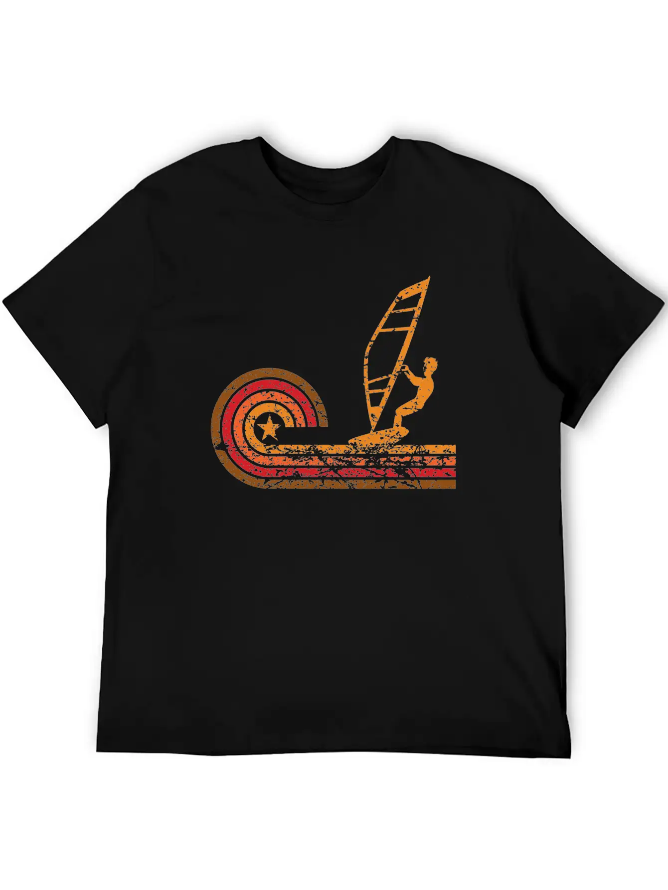 Retro Style Wind Surfer Vintage Wind Surfing Classic Fit Graphic Tee For Daily Comfort – Unisex Cotton Shirt