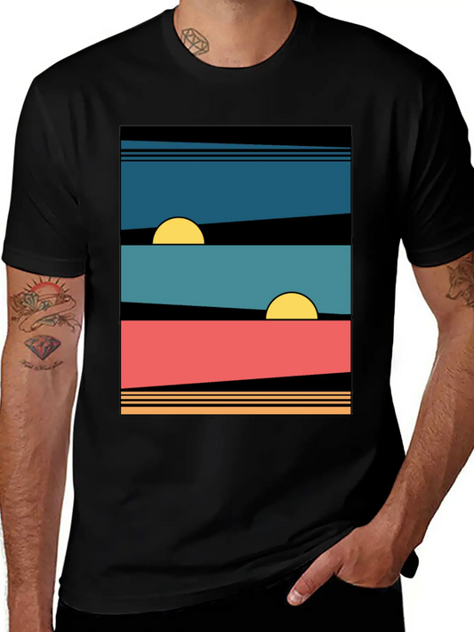 Retro Sunset Soft Cotton Short Sleeve Tee – Unisex Wardrobe Staple