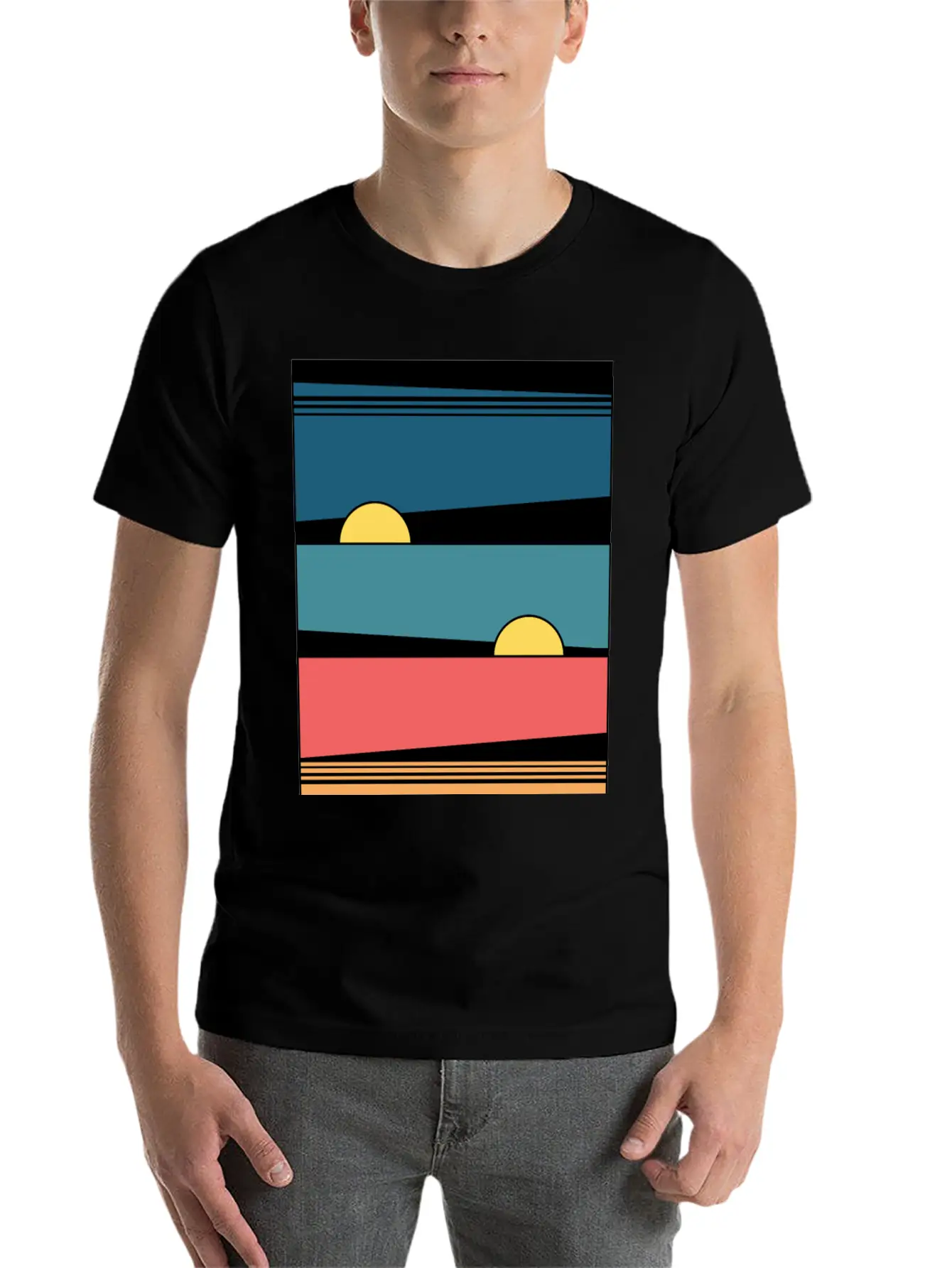 Retro Sunset Soft Cotton Short Sleeve Tee – Unisex Wardrobe Staple