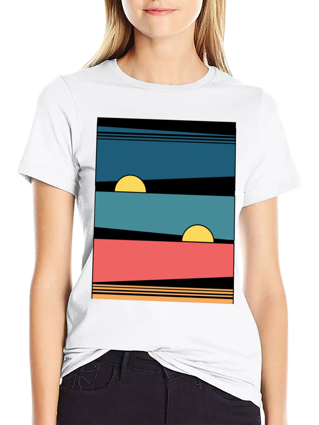 Retro Sunset Soft Cotton Short Sleeve Tee – Unisex Wardrobe Staple