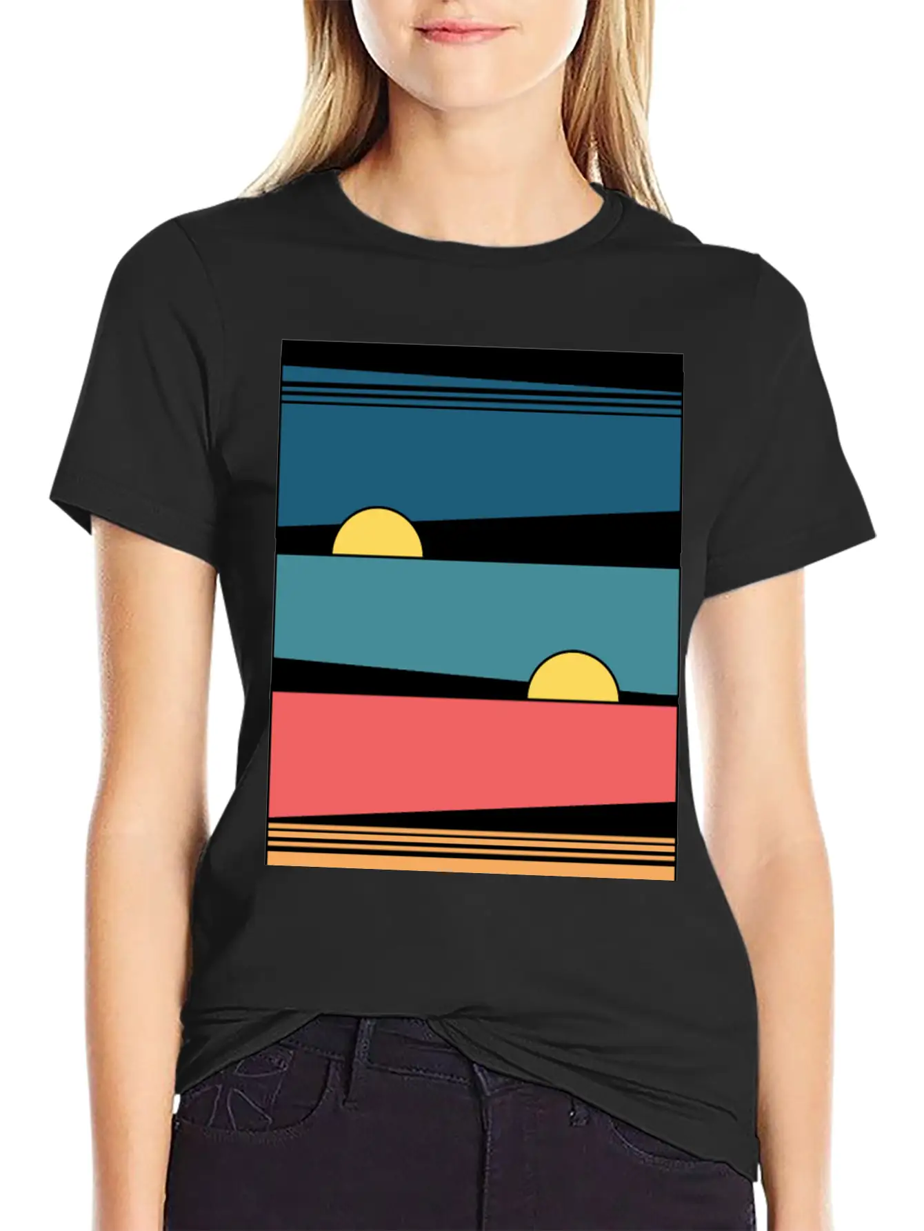 Retro Sunset Soft Cotton Short Sleeve Tee – Unisex Wardrobe Staple