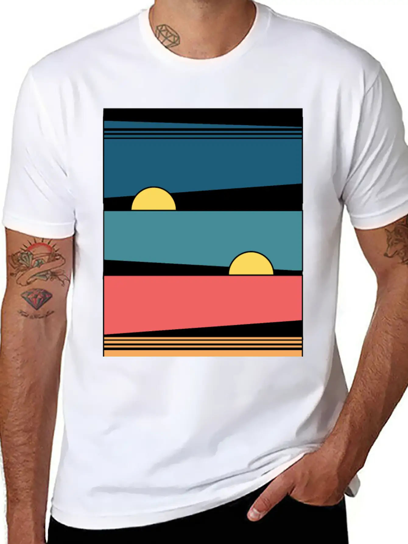 Retro Sunset Soft Cotton Short Sleeve Tee – Unisex Wardrobe Staple