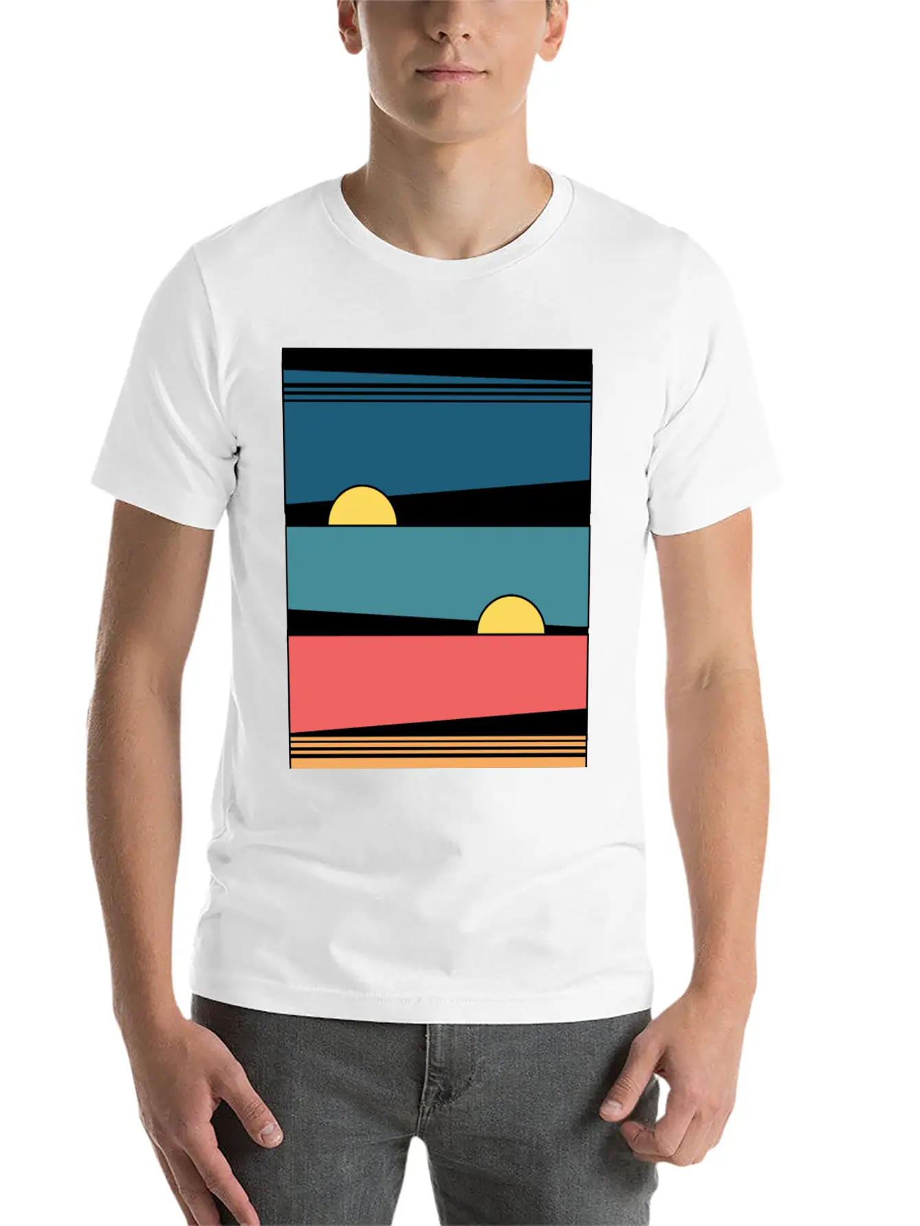 Retro Sunset Soft Cotton Short Sleeve Tee – Unisex Wardrobe Staple