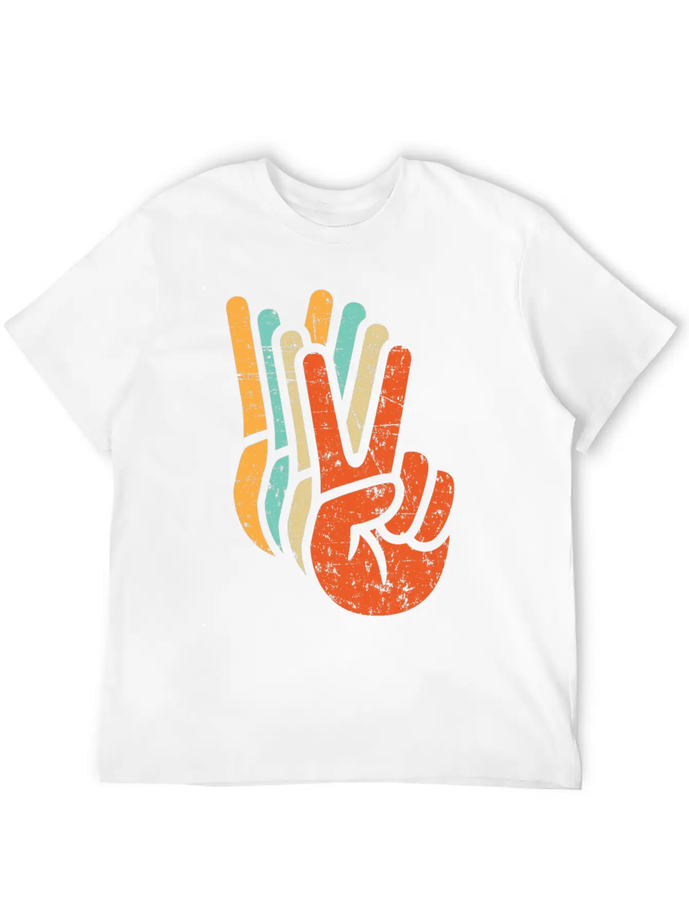 Retro Vintage Peace Sign Hand Care,fun,symbol Modern Fit Casual T-Shirt – Clean And Versatile Design