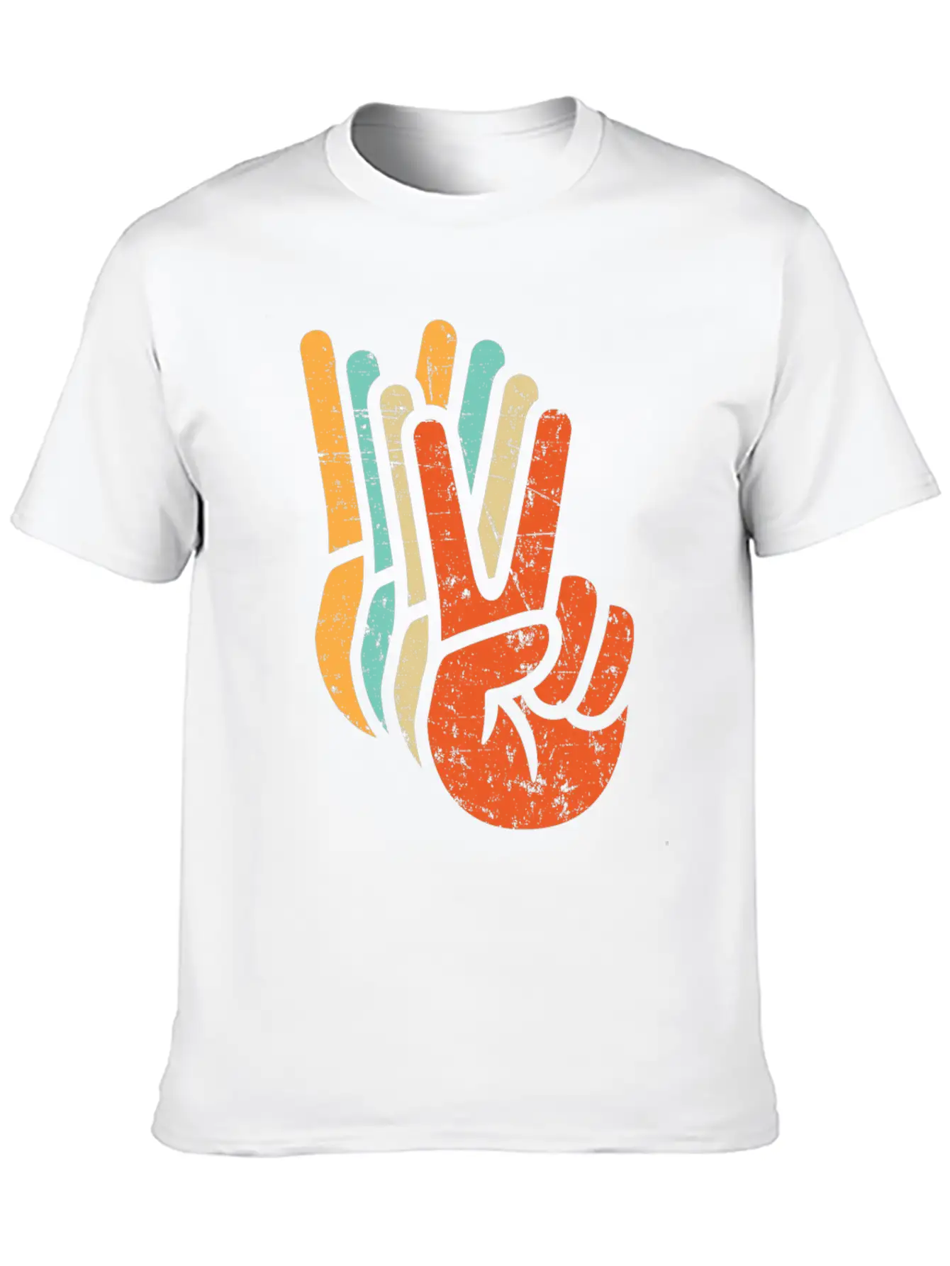 Retro Vintage Peace Sign Hand Care,fun,symbol Modern Fit Casual T-Shirt – Clean And Versatile Design